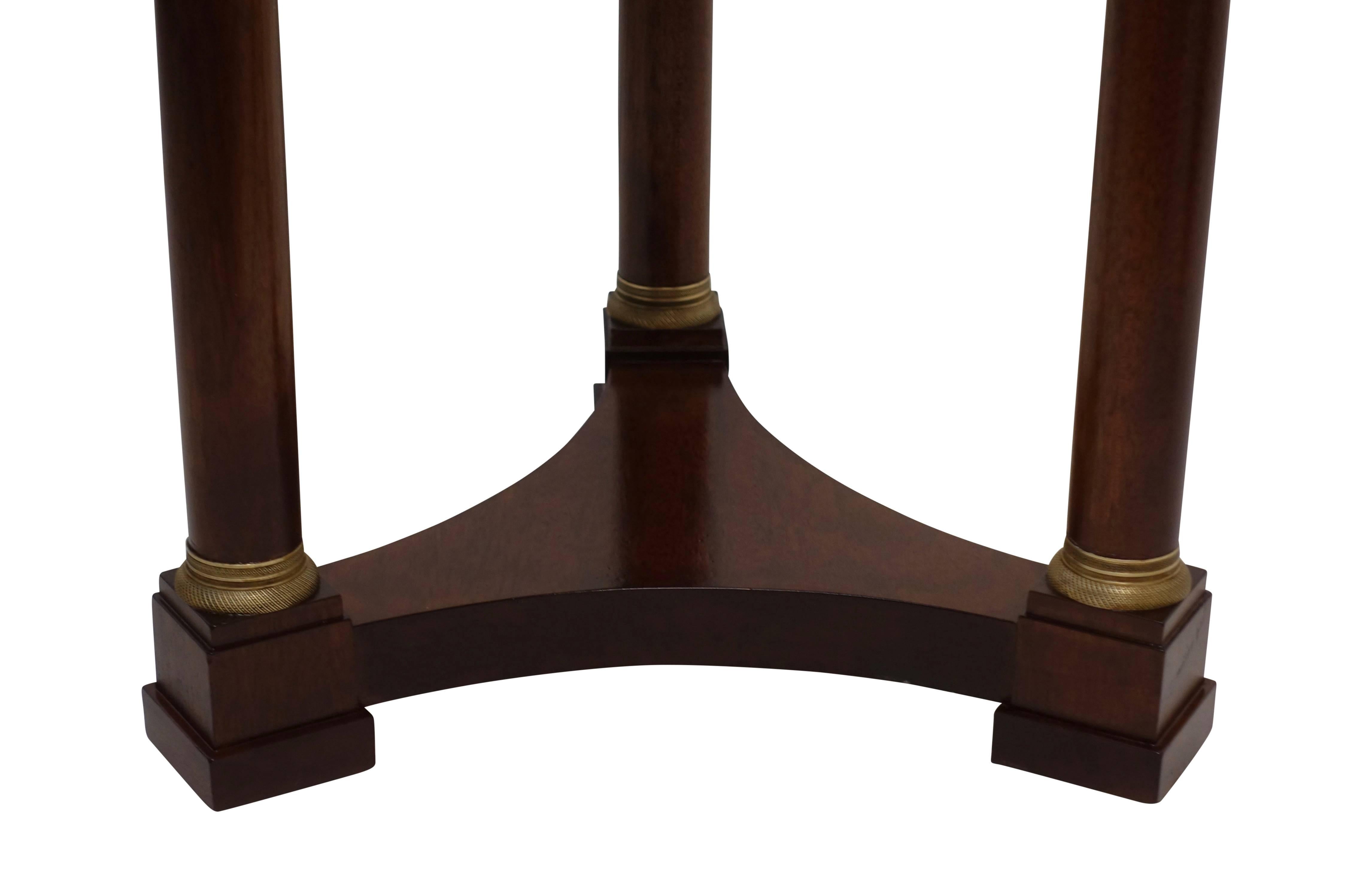 Empire Style Mahogany Side Table with Marble Top and Brass Mounts 6