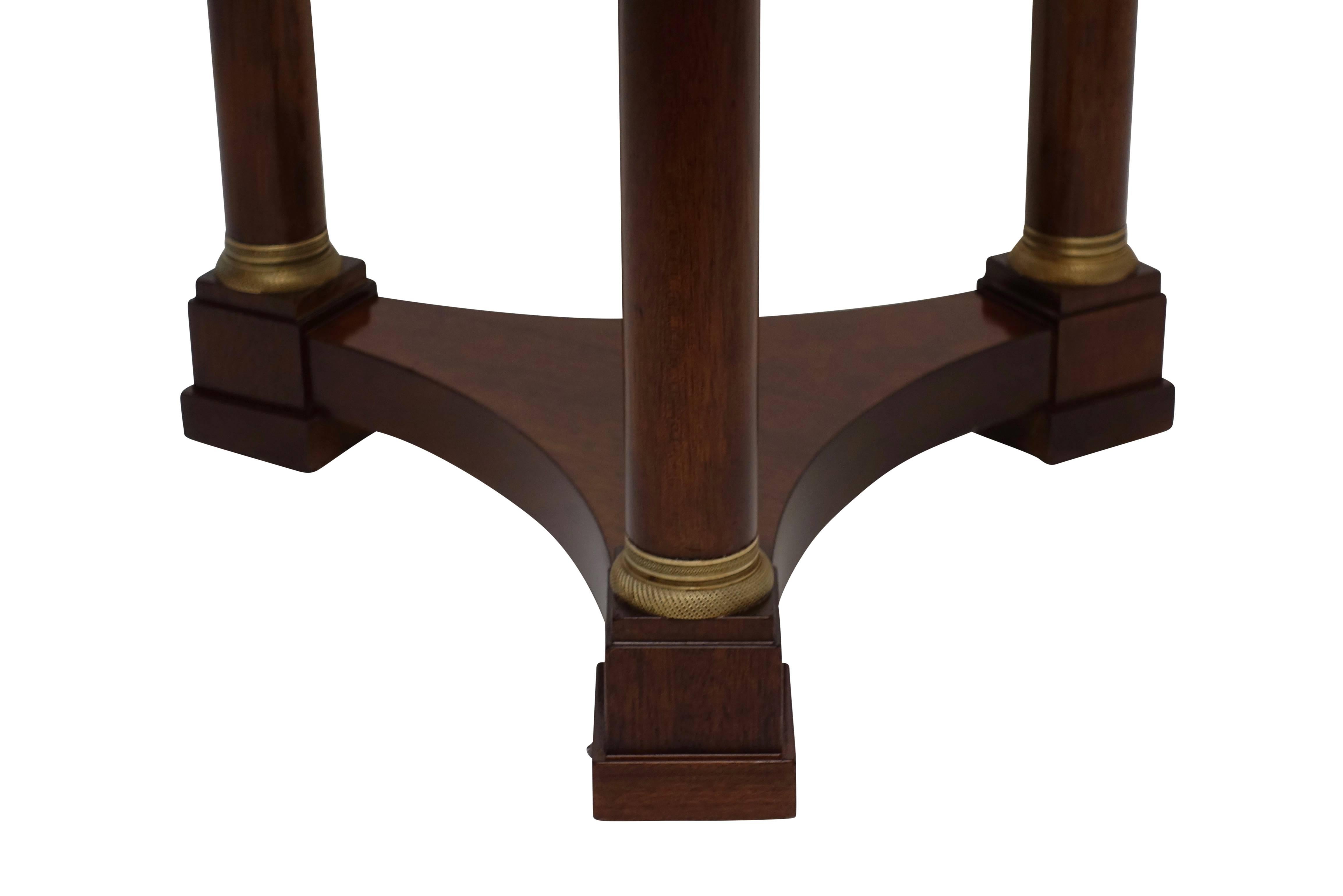 Empire Style Mahogany Side Table with Marble Top and Brass Mounts 3