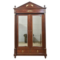 Zweitüriger Kleiderschrank im Empire-Stil aus Mahagoni