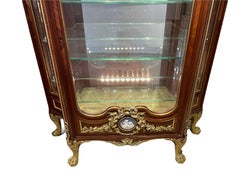 Empire Style Maison Krieger Wood, Glass, Bronze And Marble Vitrine Cabinet