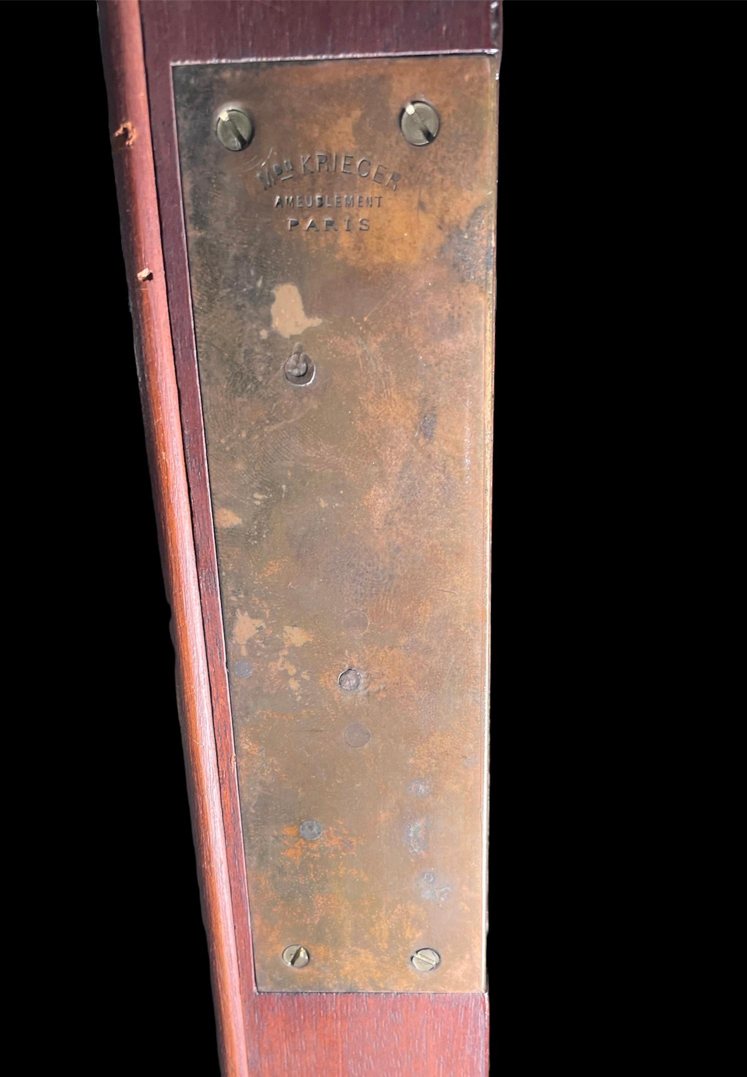 Vitrine-Schrank im Empire-Stil von Maison Krieger aus Holz, Glas, Bronze und Marmor (19. Jahrhundert) im Angebot