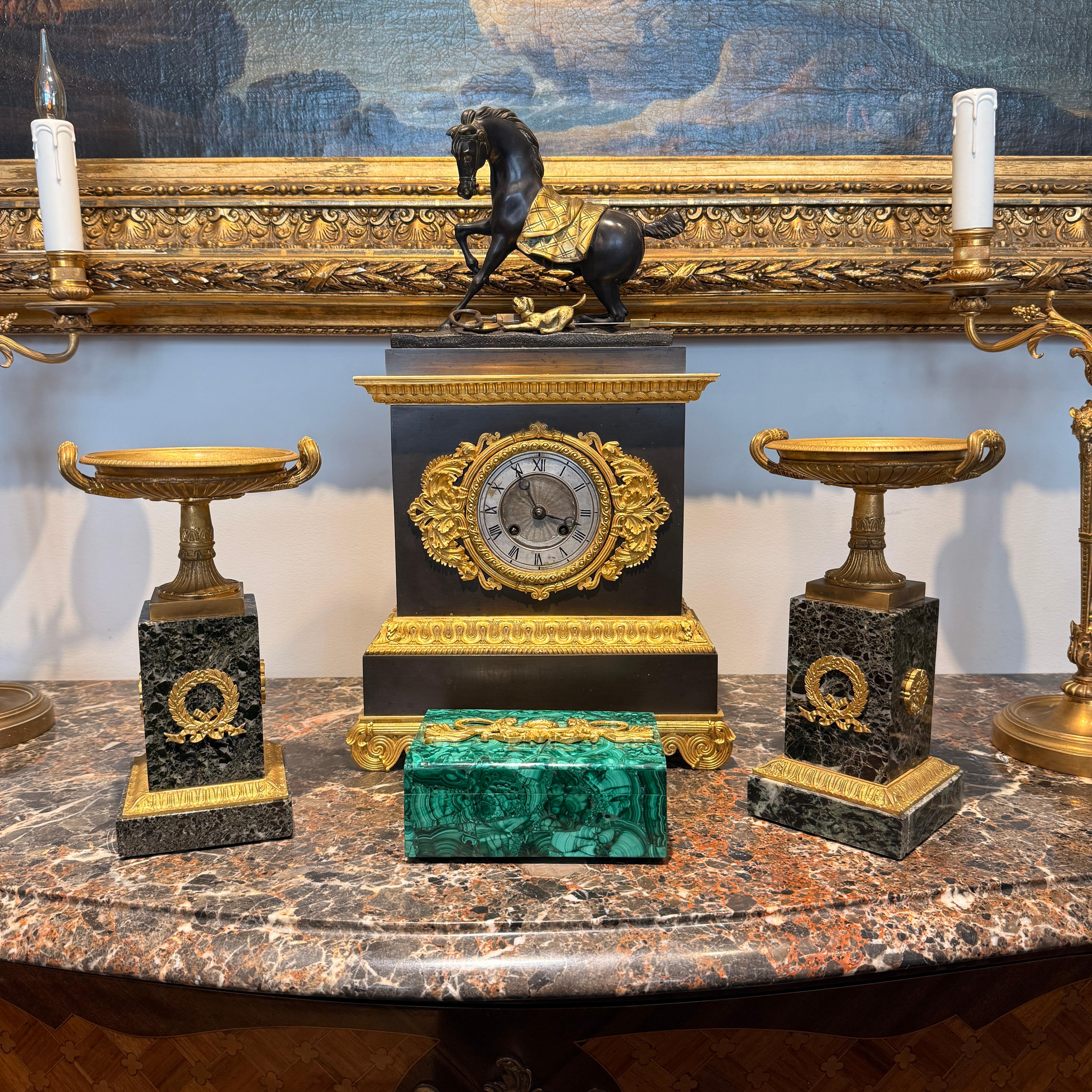 Empire Style Malachite and Gilt Bronze Box, 19th Century, France For Sale 2