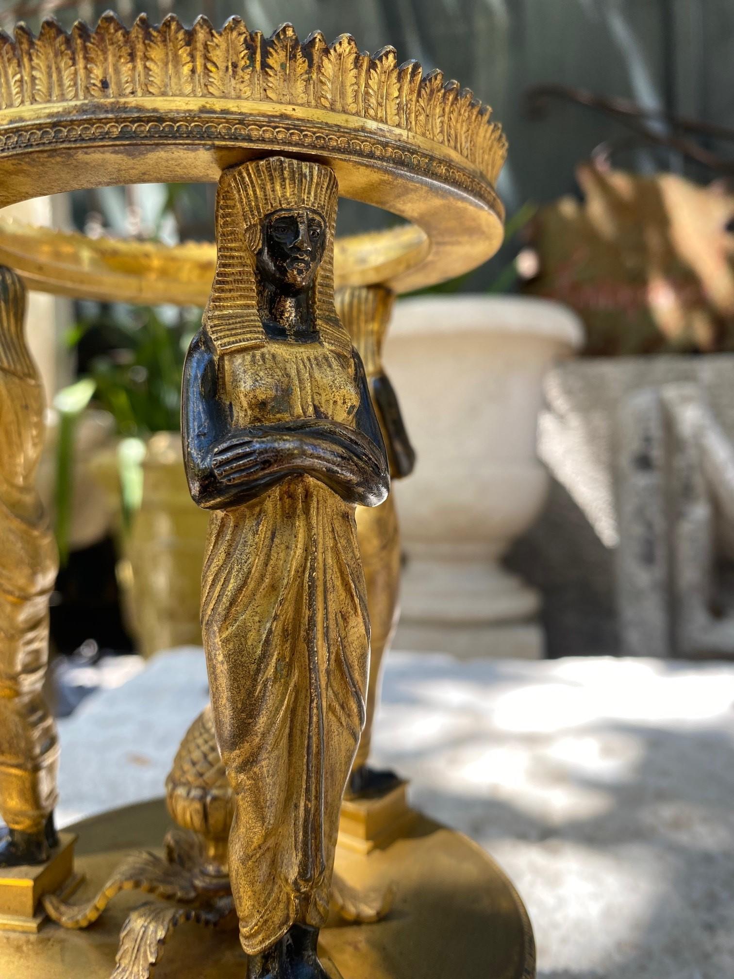 Empire Style Malachite on a Bronze Doré Gilded Stand Desk Decorative Object LA For Sale 2