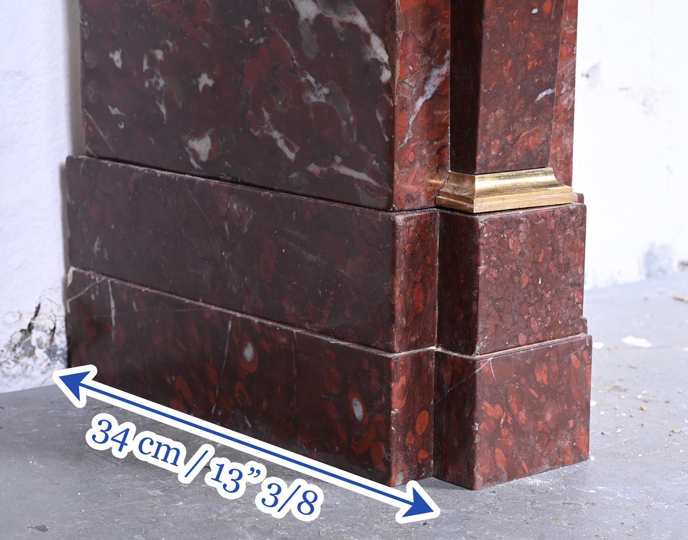 Empire style mantel in Rouge Griotte marble, bronzes ( attributed to Thomire ) For Sale 5