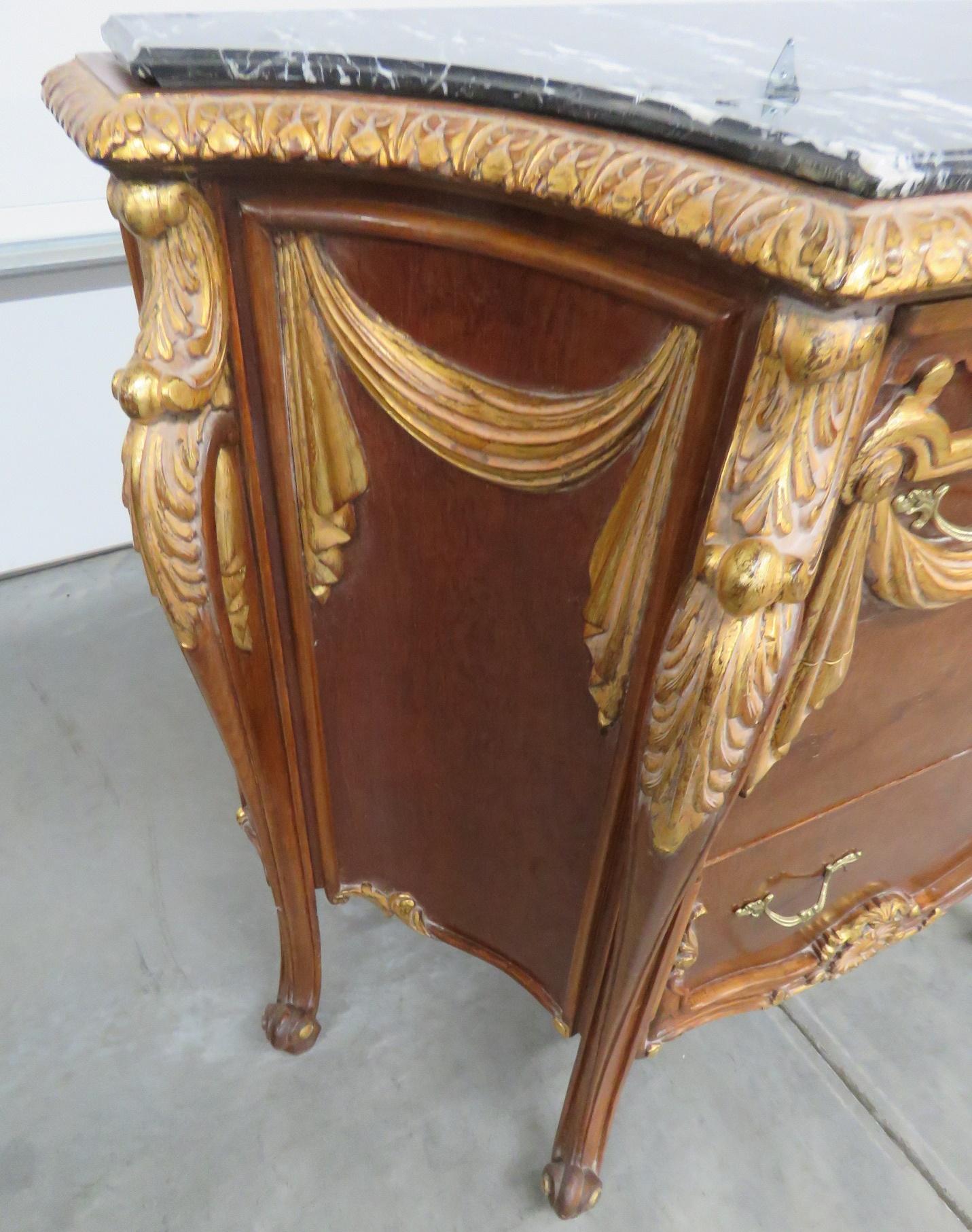 20th Century Empire Style Marble Top Commode