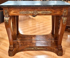 Empire Style Marble Top Console Table by Bedel & Cie of Paris