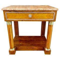 Empire Style Marble-Top Nightstand or Console