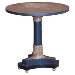 Empire-Style Marble Top Painted and Parcel Gilt Gueridon