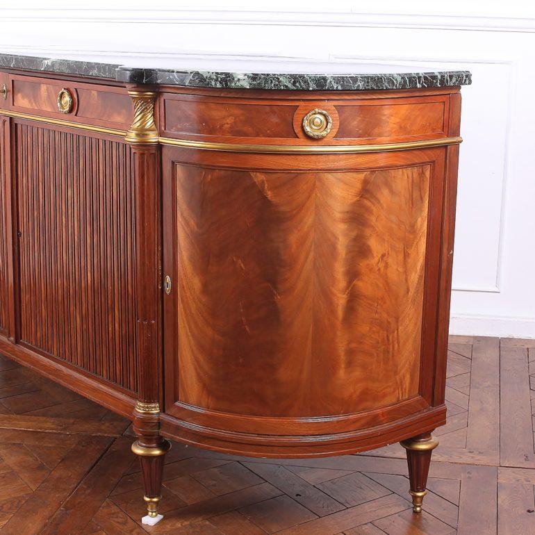 Brass Empire-Style Marble-Top Sideboard