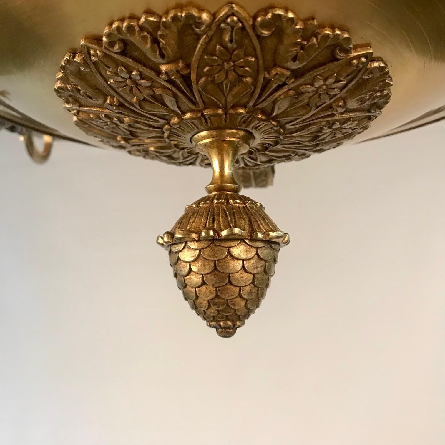 Lustre à neuf lumières de style Empire en vente 5