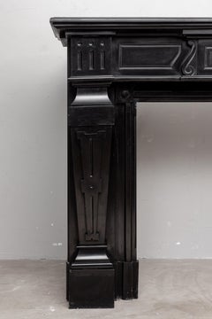 Empire Style Noir de Mazy Black Marble Antique Fireplace