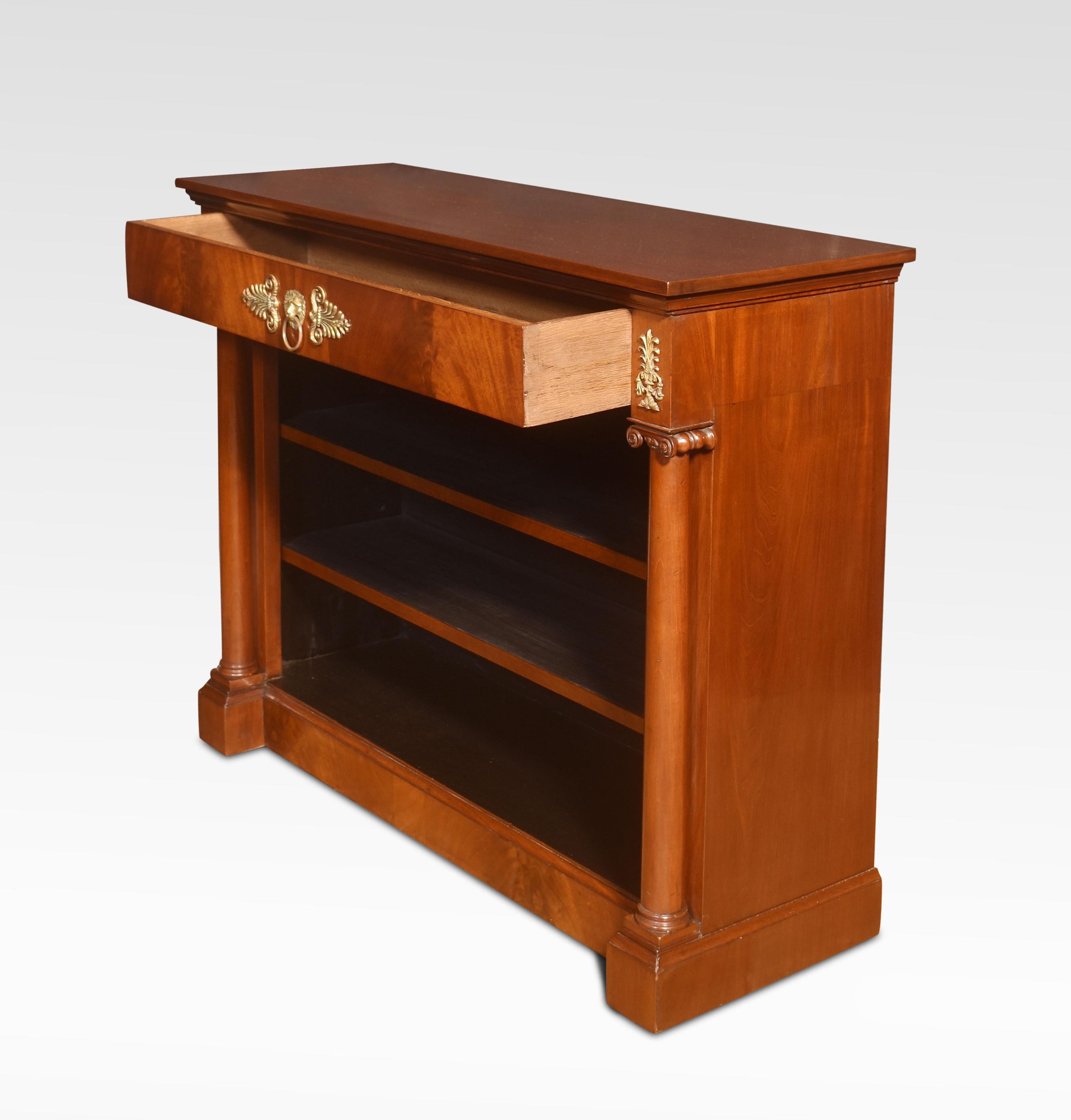 Wood Empire style open bookcase