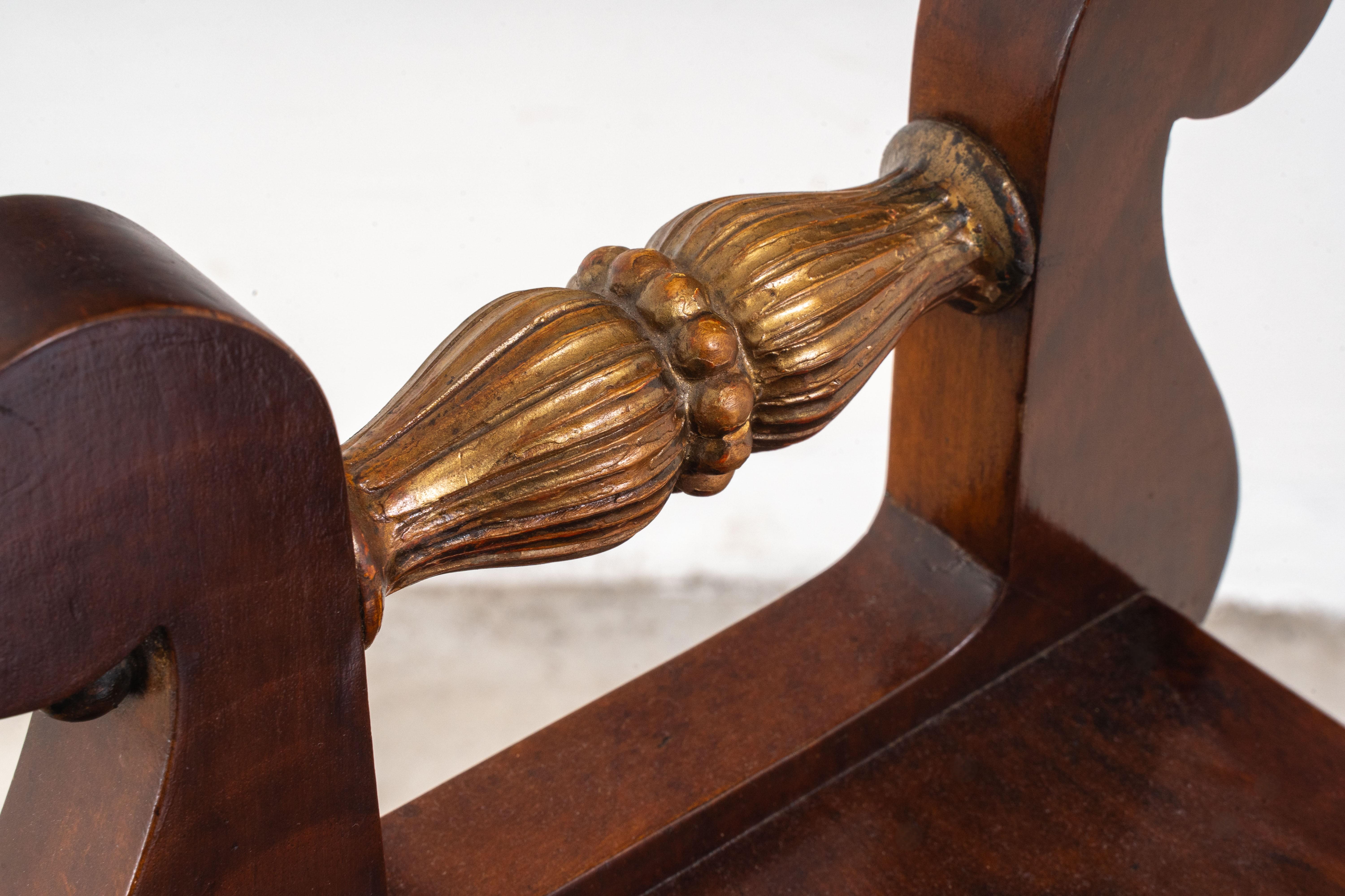 Early 19th Century Empire Style Open Bookstand with Lyre Sides For Sale