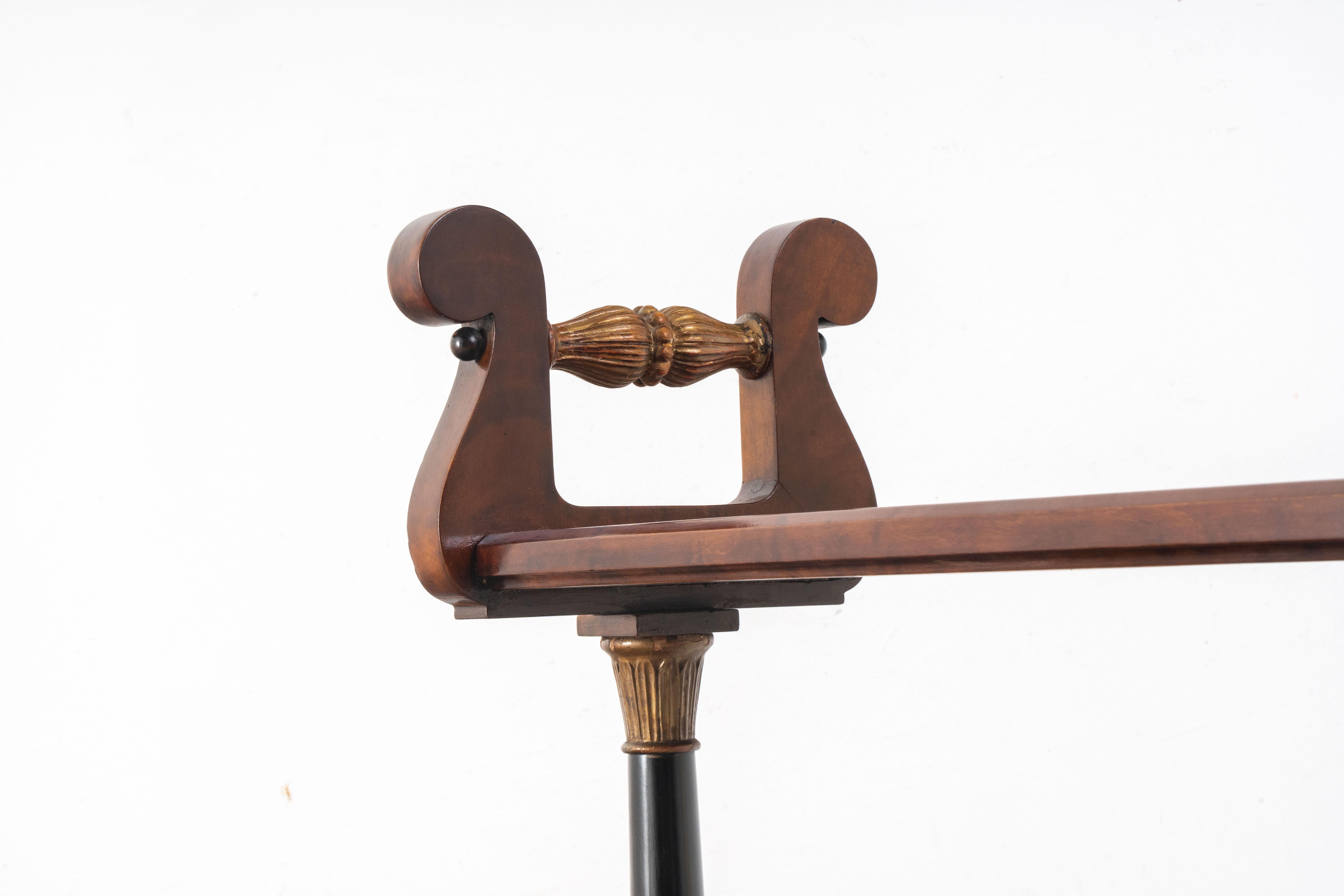 Empire Style Open Bookstand with Lyre Sides For Sale 1