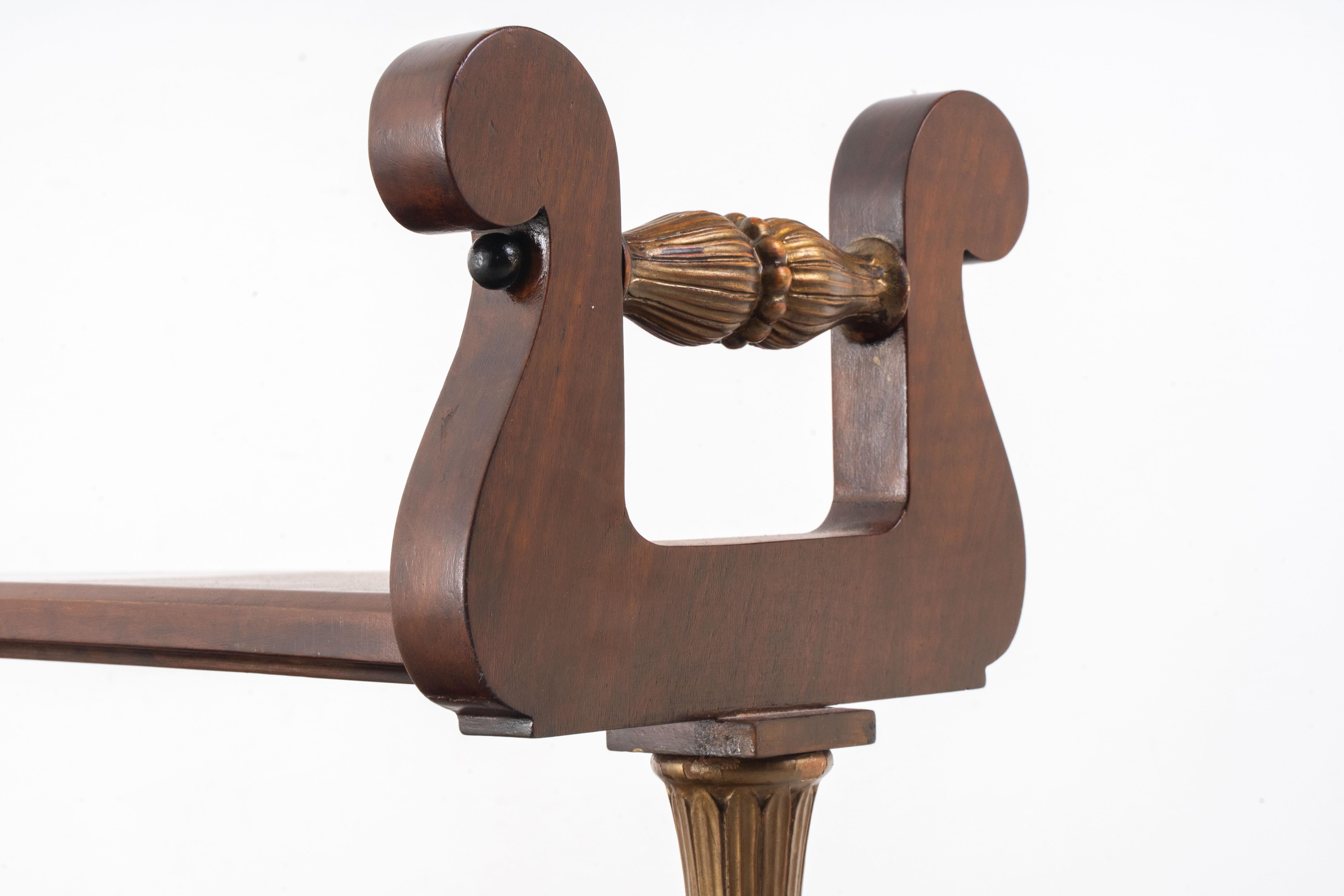 Empire Style Open Bookstand with Lyre Sides For Sale 2