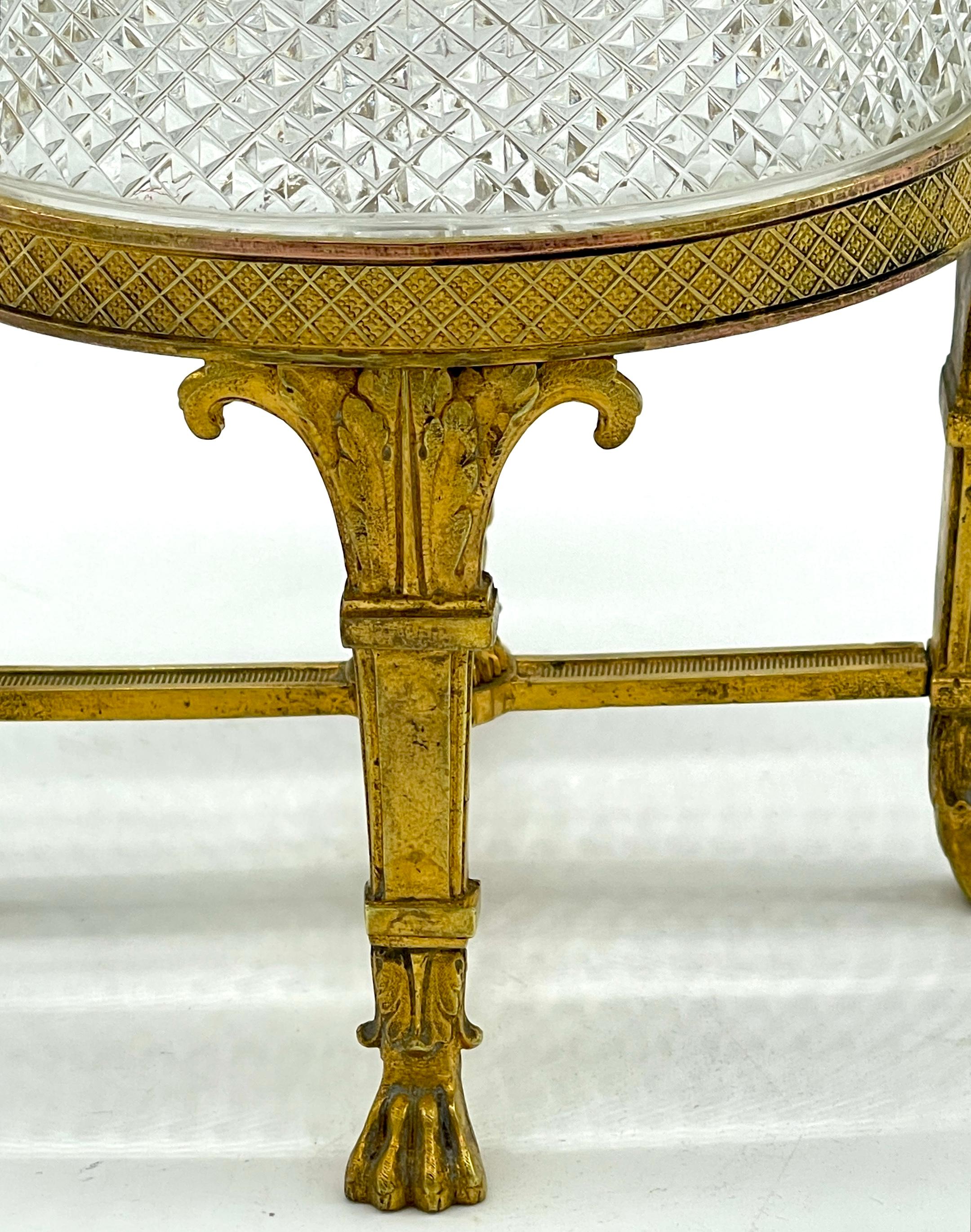 Empire Style Ormolu & Cut Crystal Compote/ Tazza  For Sale 1