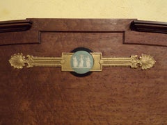Empire Style Ormolu Mounted Bed in Bird’s-Eye Maple with Plaque