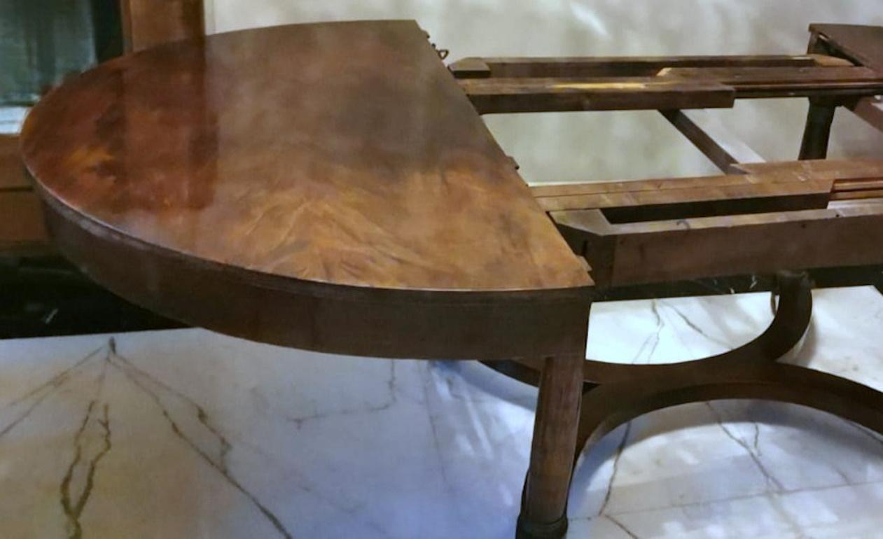Empire Style Oval French Extending Dining Table. For Sale 12