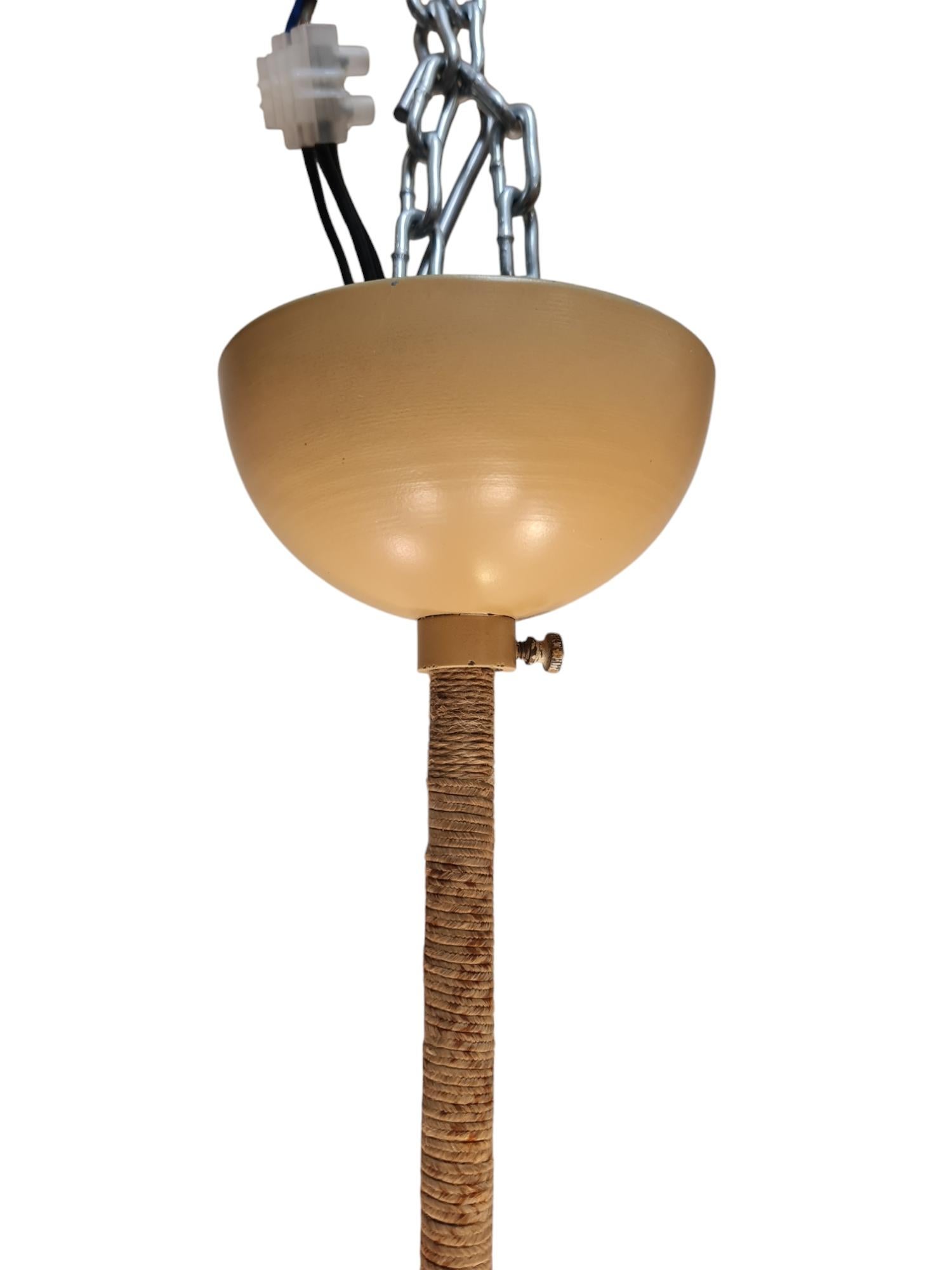 Empire Style Paavo Tynell Pendant 1374, Brass, Metal & Amber Glass, Taito 1940s For Sale 3