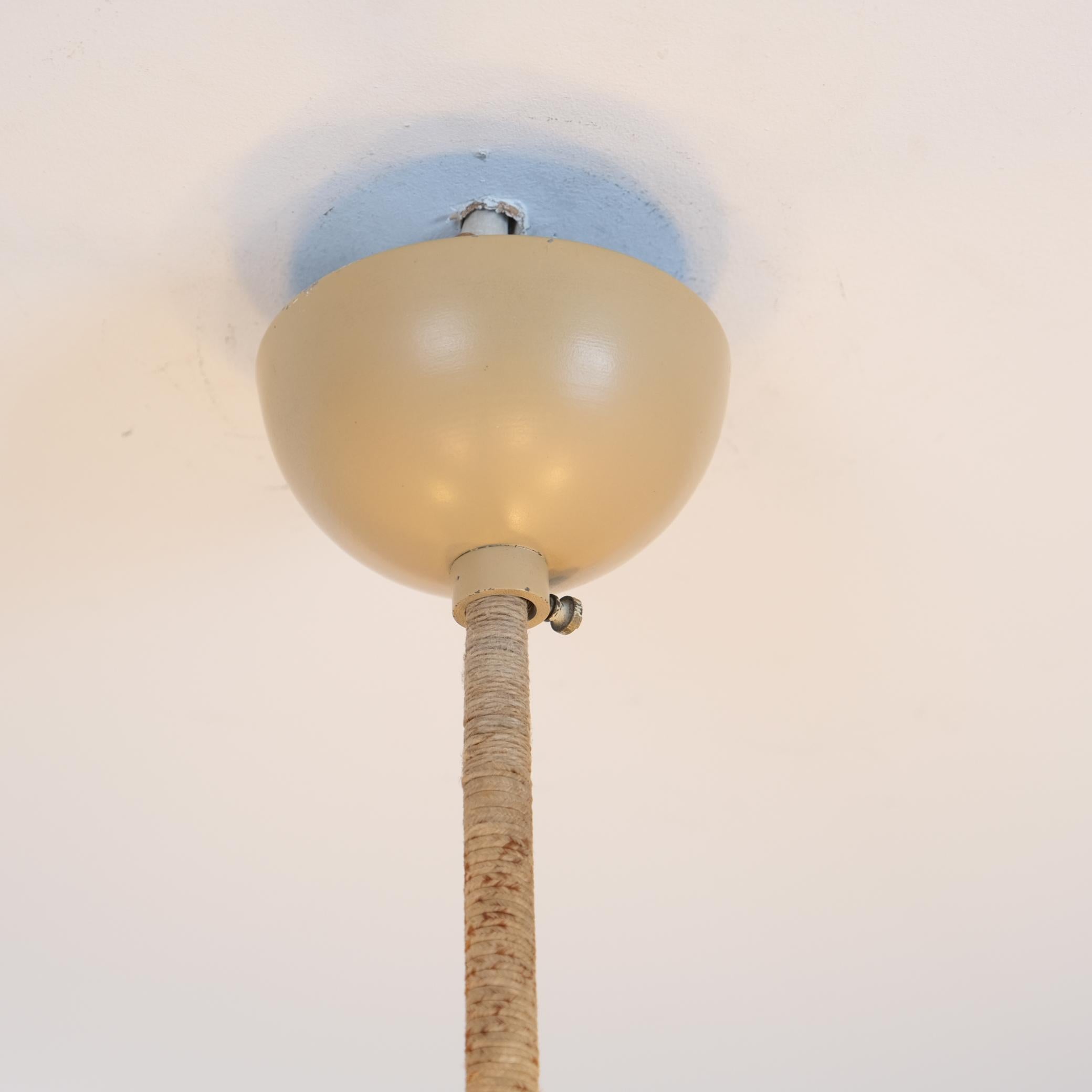 Empire Style Paavo Tynell Pendant 1374, Brass, Metal & Amber Glass, Taito 1940s For Sale 2
