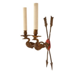 Empire Style Painted and Gilt Metal Sconce