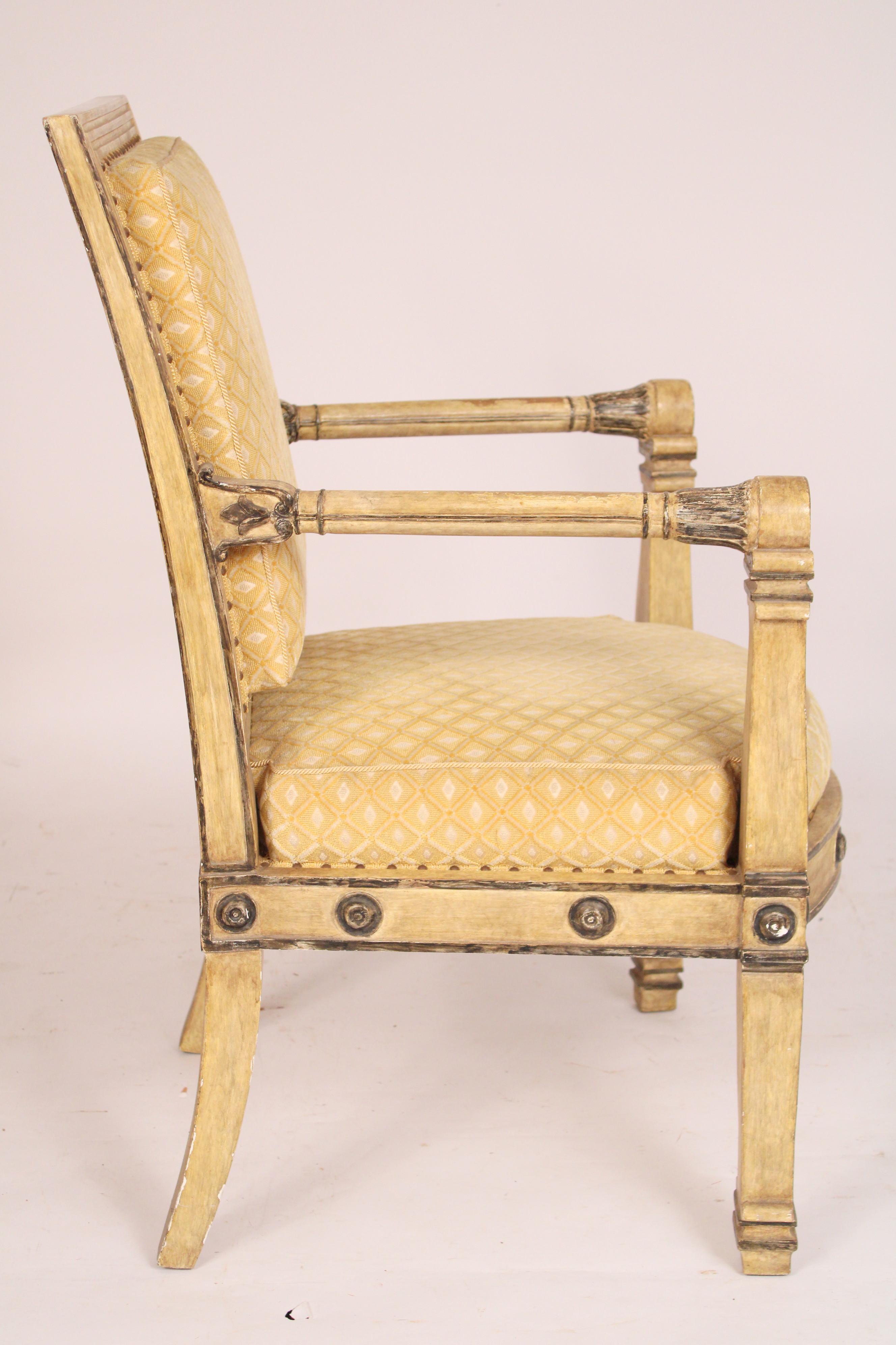 Bemalter Sessel im Empire-Stil von Henbdrix und Allardyce  im Zustand „Gut“ im Angebot in Laguna Beach, CA