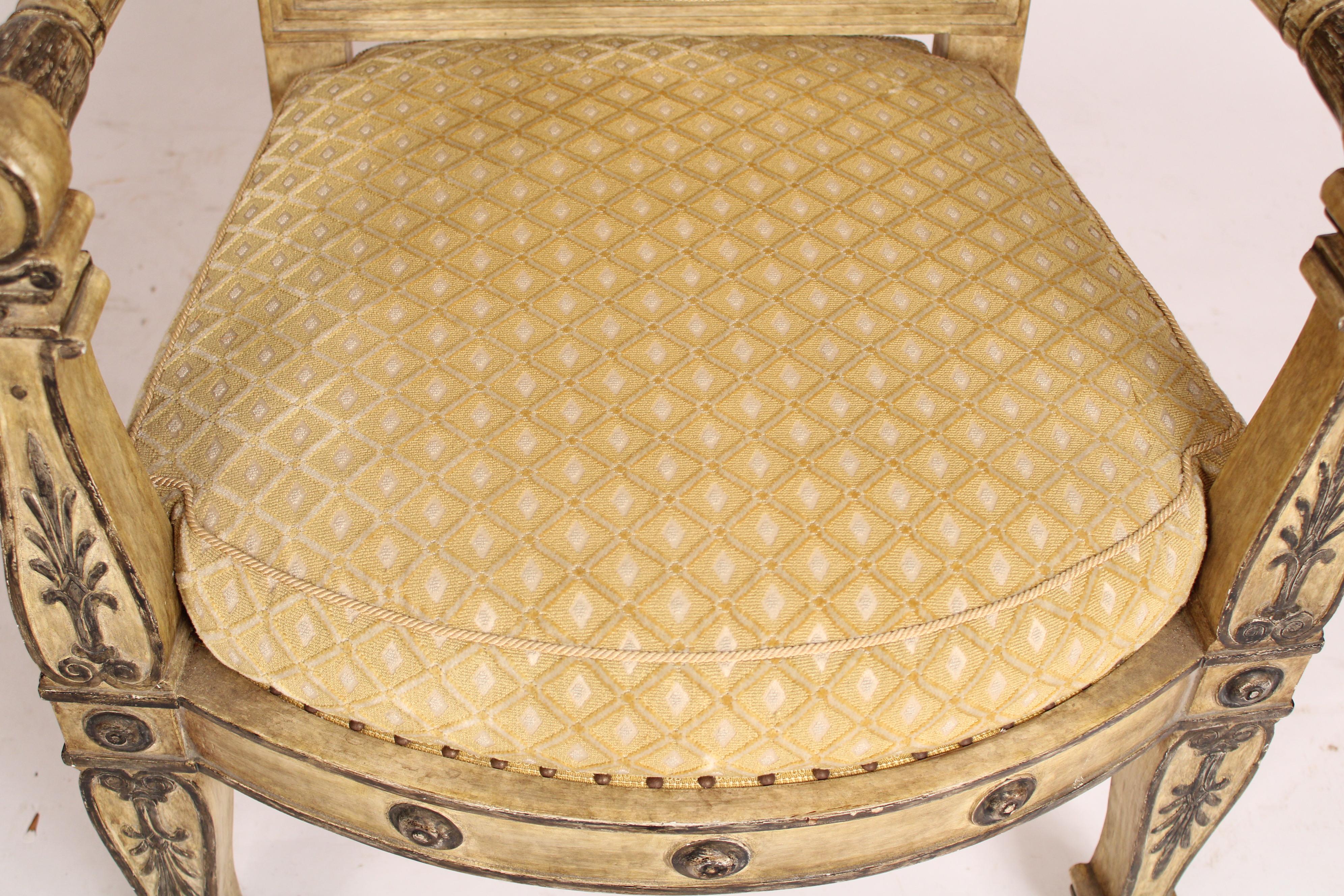 Bemalter Sessel im Empire-Stil von Henbdrix und Allardyce  im Angebot 1
