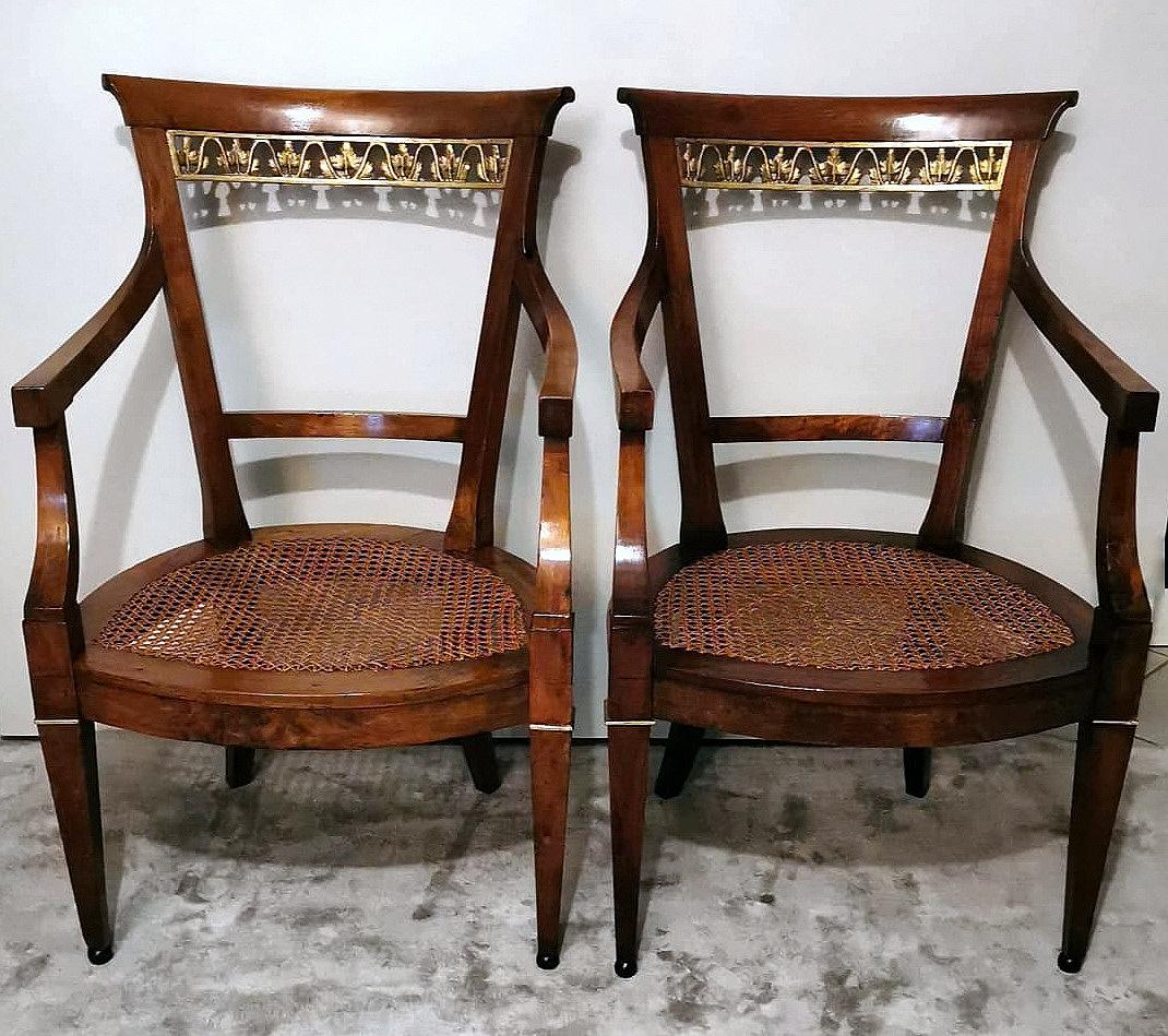 We kindly suggest you read the whole description, as we try to give you detailed technical and historical information to guarantee the authenticity of our objects.
Fascinating and rare pair of Italian chairs with arms model 