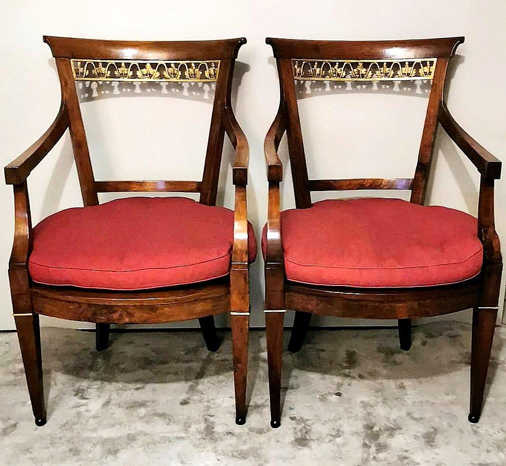 Empire Style Pair Of Italian Chairs 