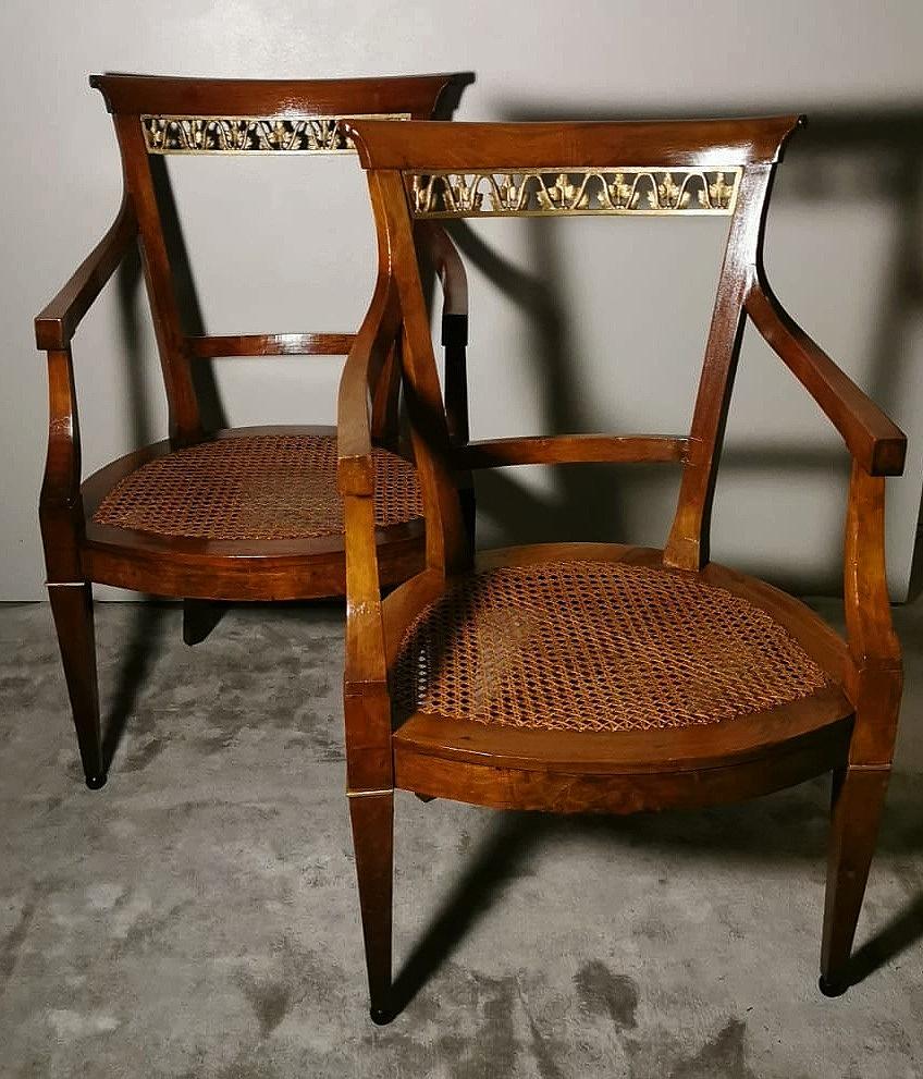 Empire Style Pair Of Italian Chairs 