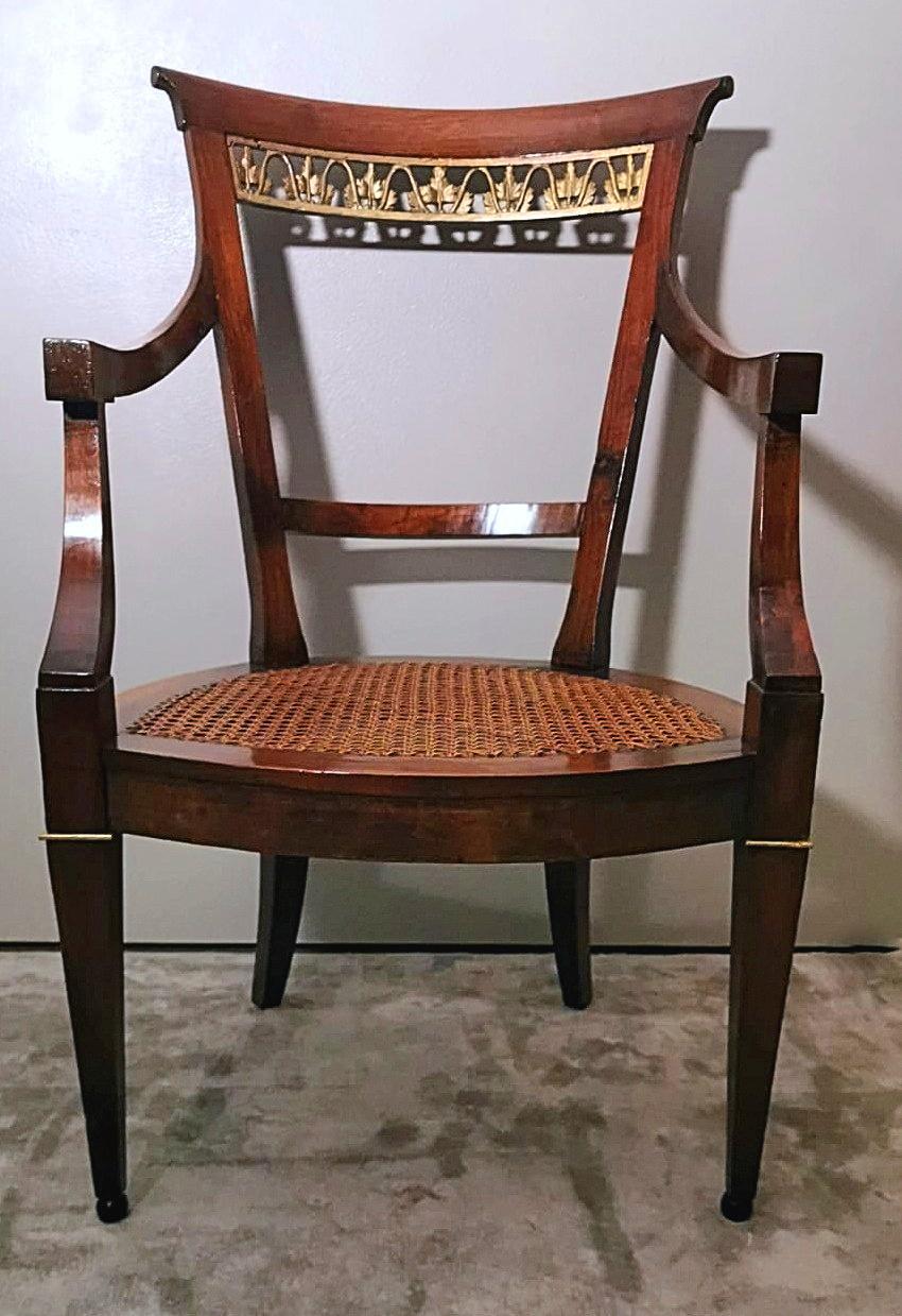 Empire Style Pair Of Italian Chairs 