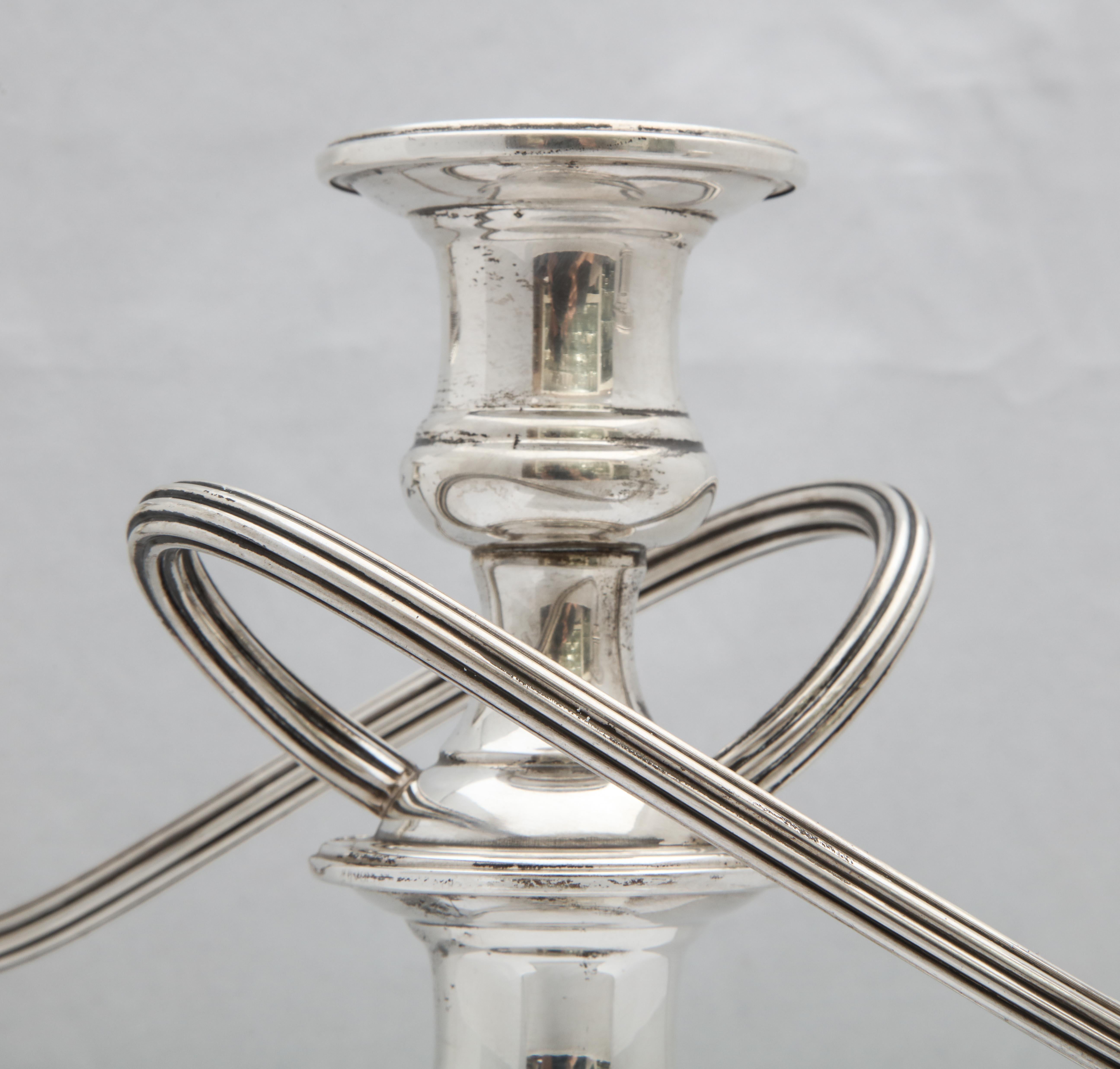 Empire-Style Pair of Sterling Silver Candelabra by S. Kirk and Son 10