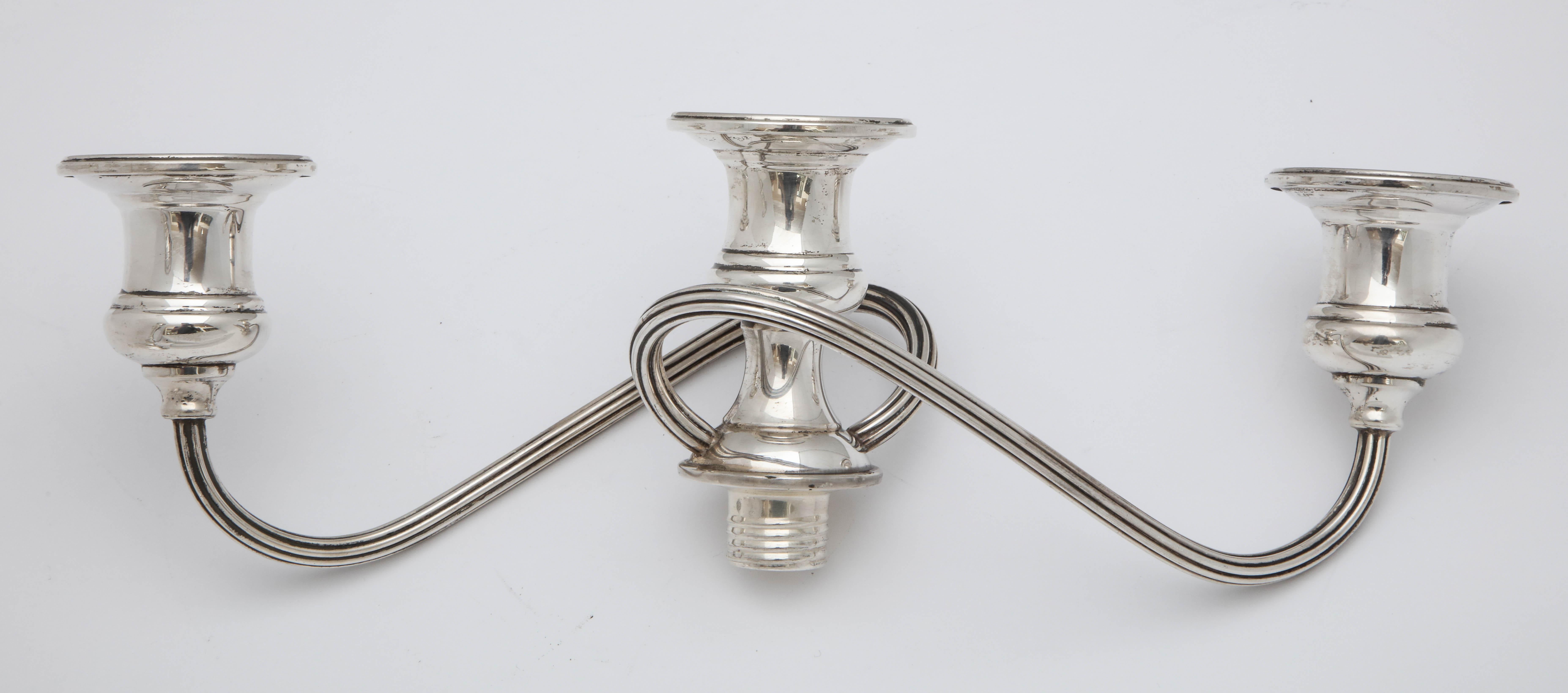 Empire-Style Pair of Sterling Silver Candelabra by S. Kirk and Son 3