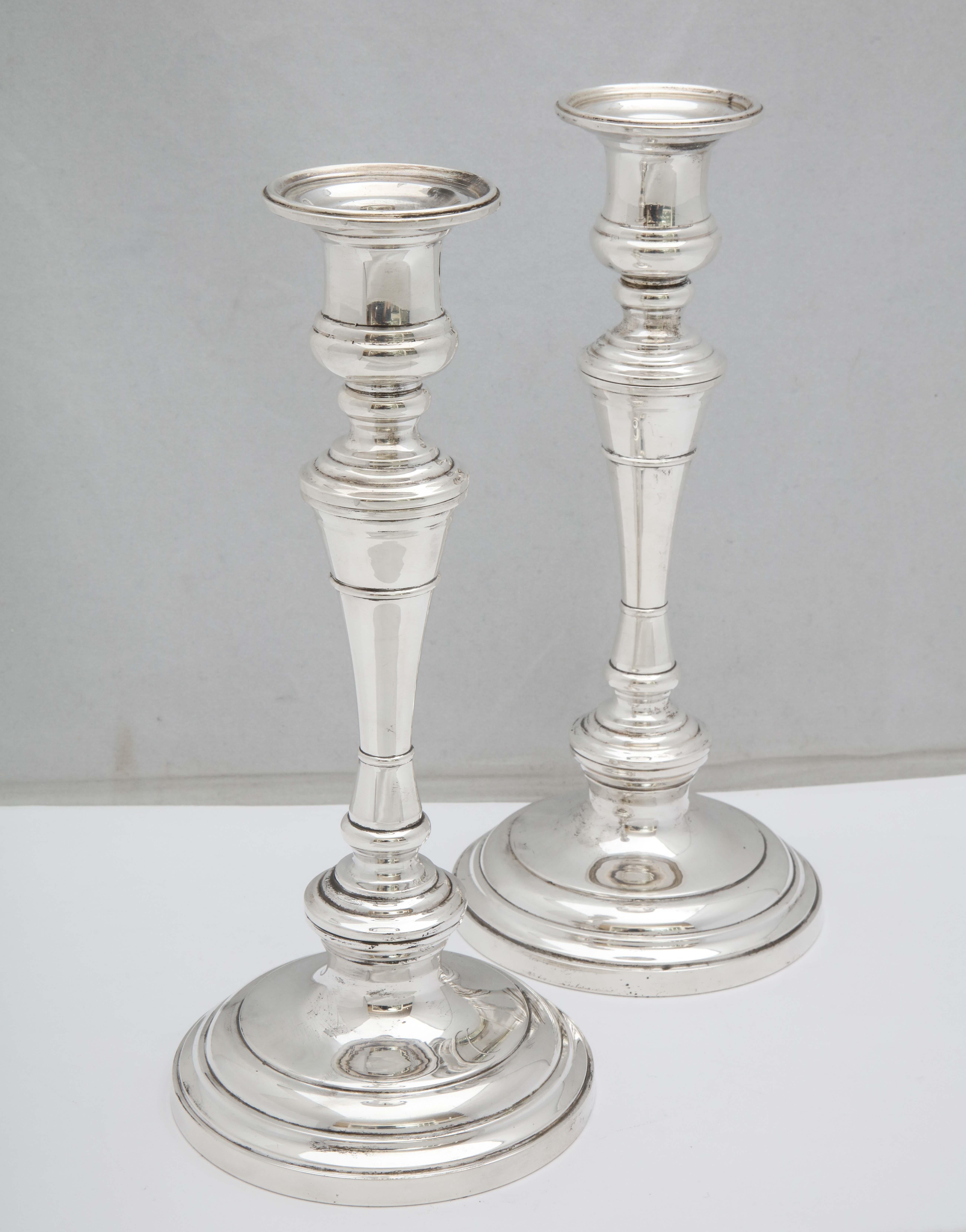 Empire-Style Pair of Sterling Silver Candelabra by S. Kirk and Son 4