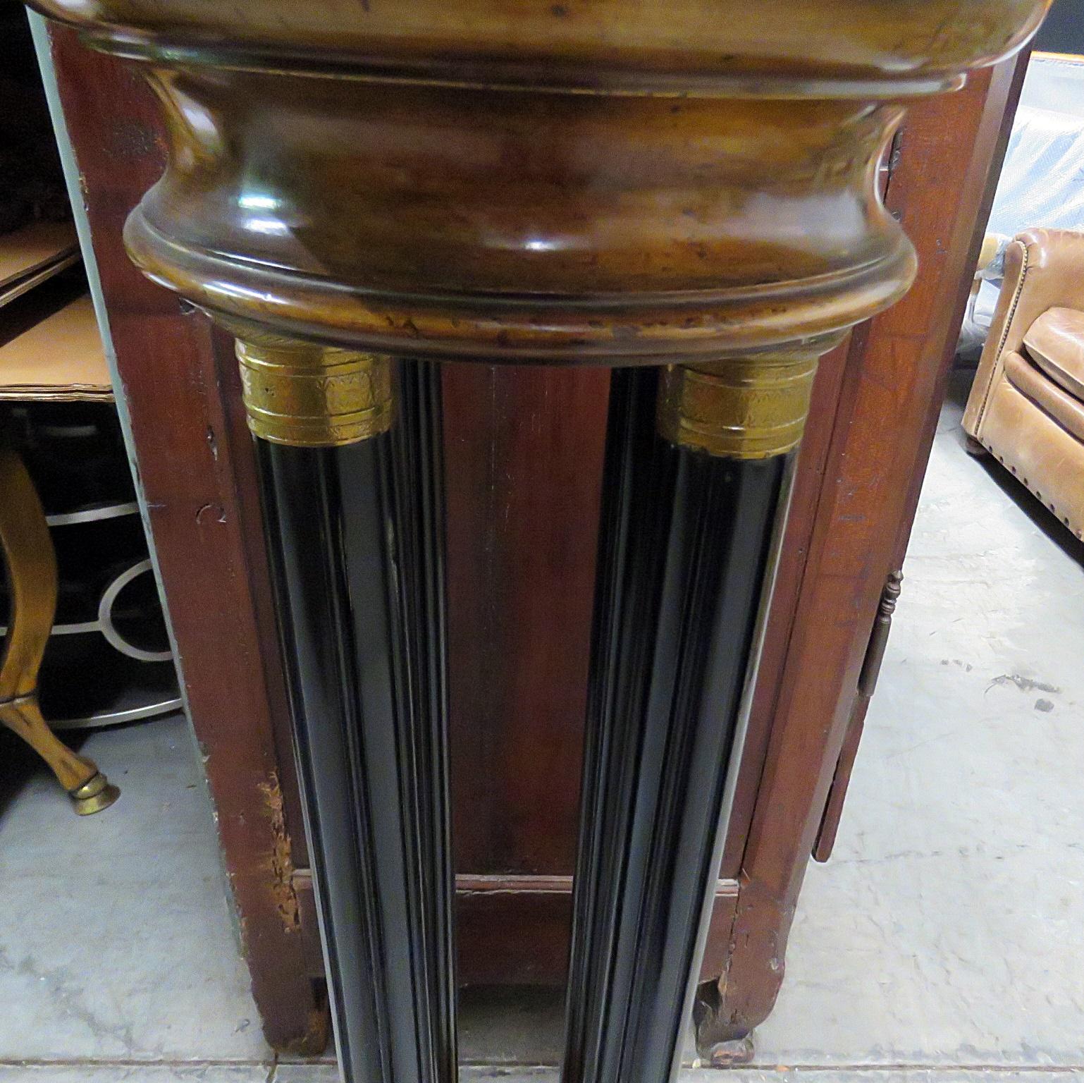 Ebonized Walnut and Bronze Mounted French Empire Style Pedestal Stand  In Good Condition In Swedesboro, NJ