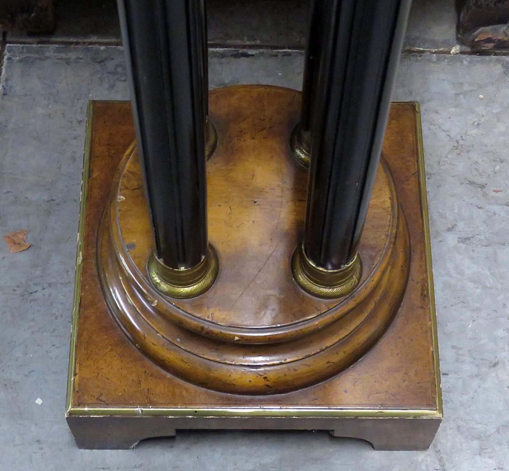 20th Century Ebonized Walnut and Bronze Mounted French Empire Style Pedestal Stand 