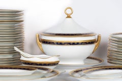 Empire Style Porcelain Dinner Set for 12 Persons by Richard Ginori