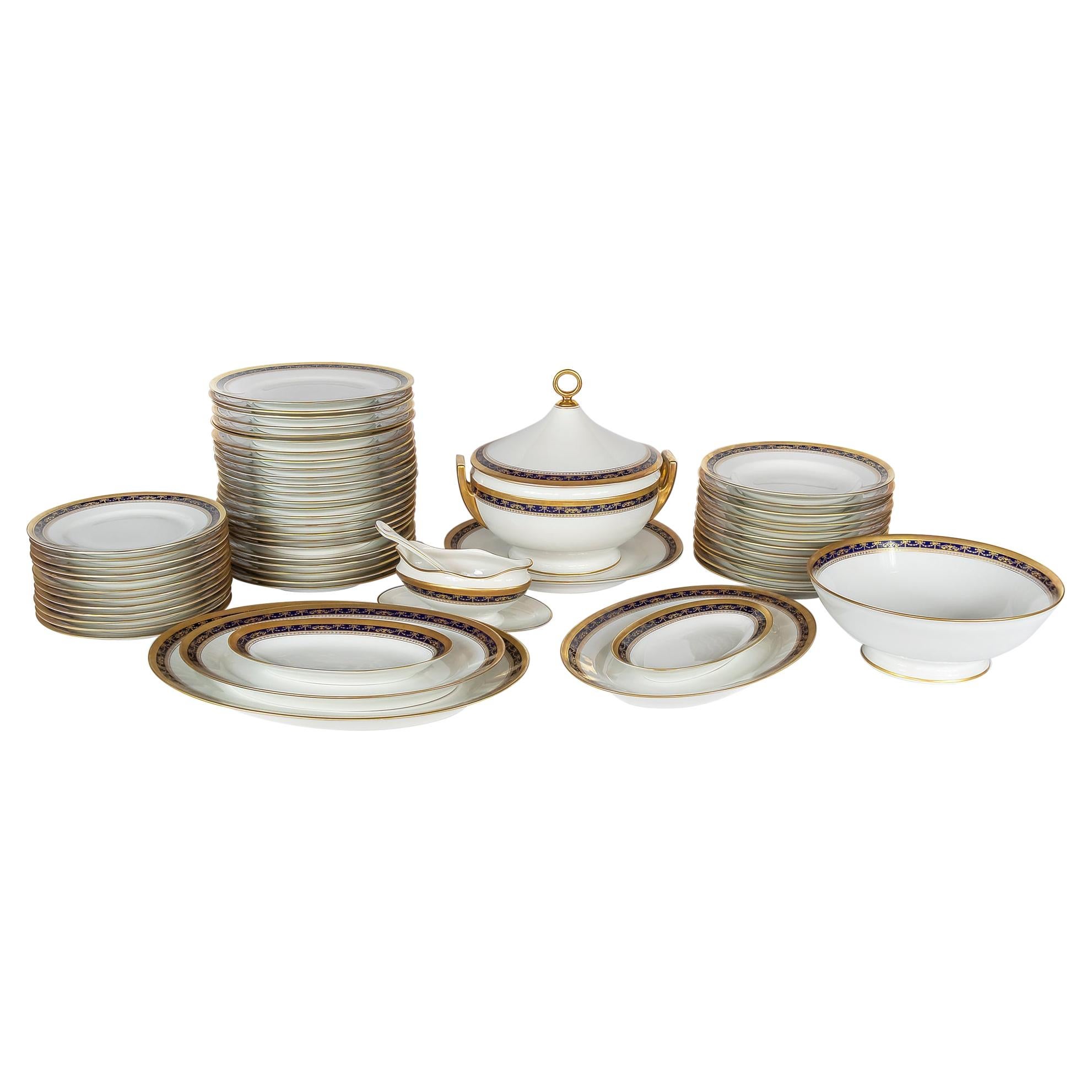 Empire Style Porcelain Dinner Set for 12 Persons by Richard Ginori