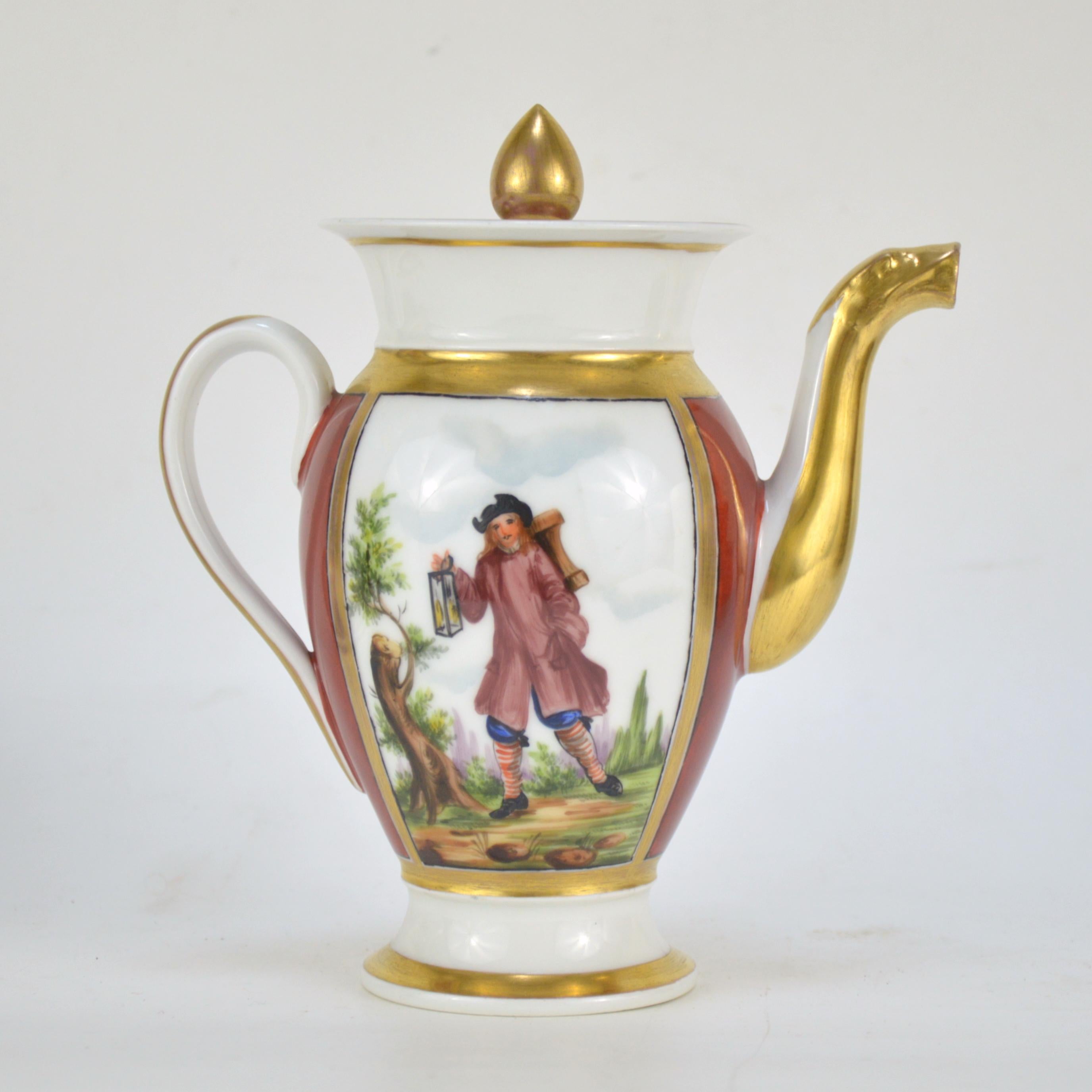 European Empire Style Porcelaine Tea and Coffee Service For Sale