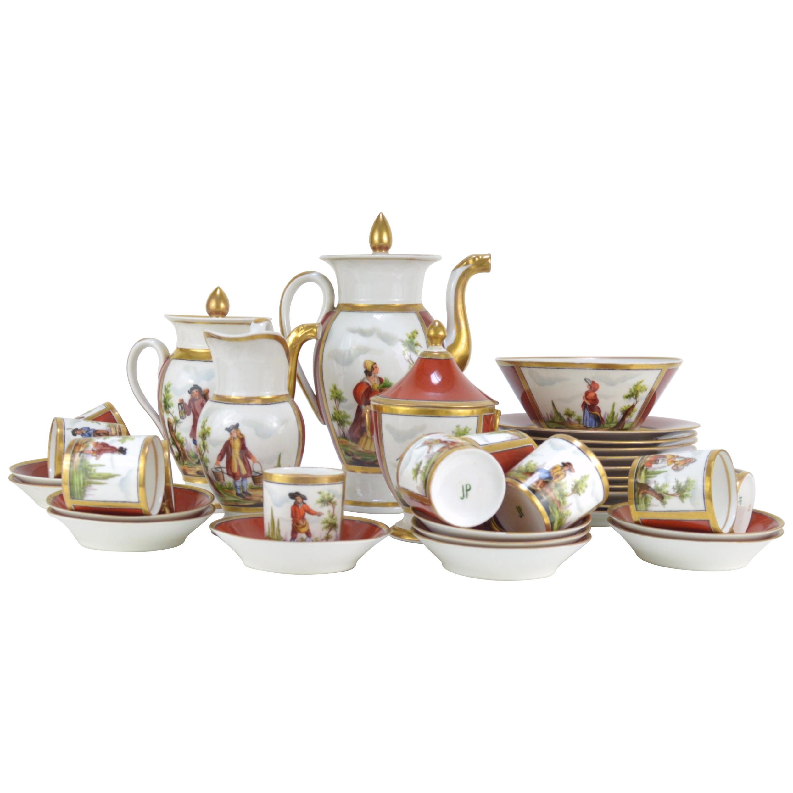 Empire Style Porcelaine Tea and Coffee Service For Sale