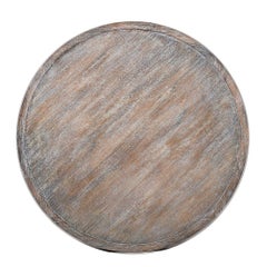 Empire Style Round Side Table, Cerused Finish