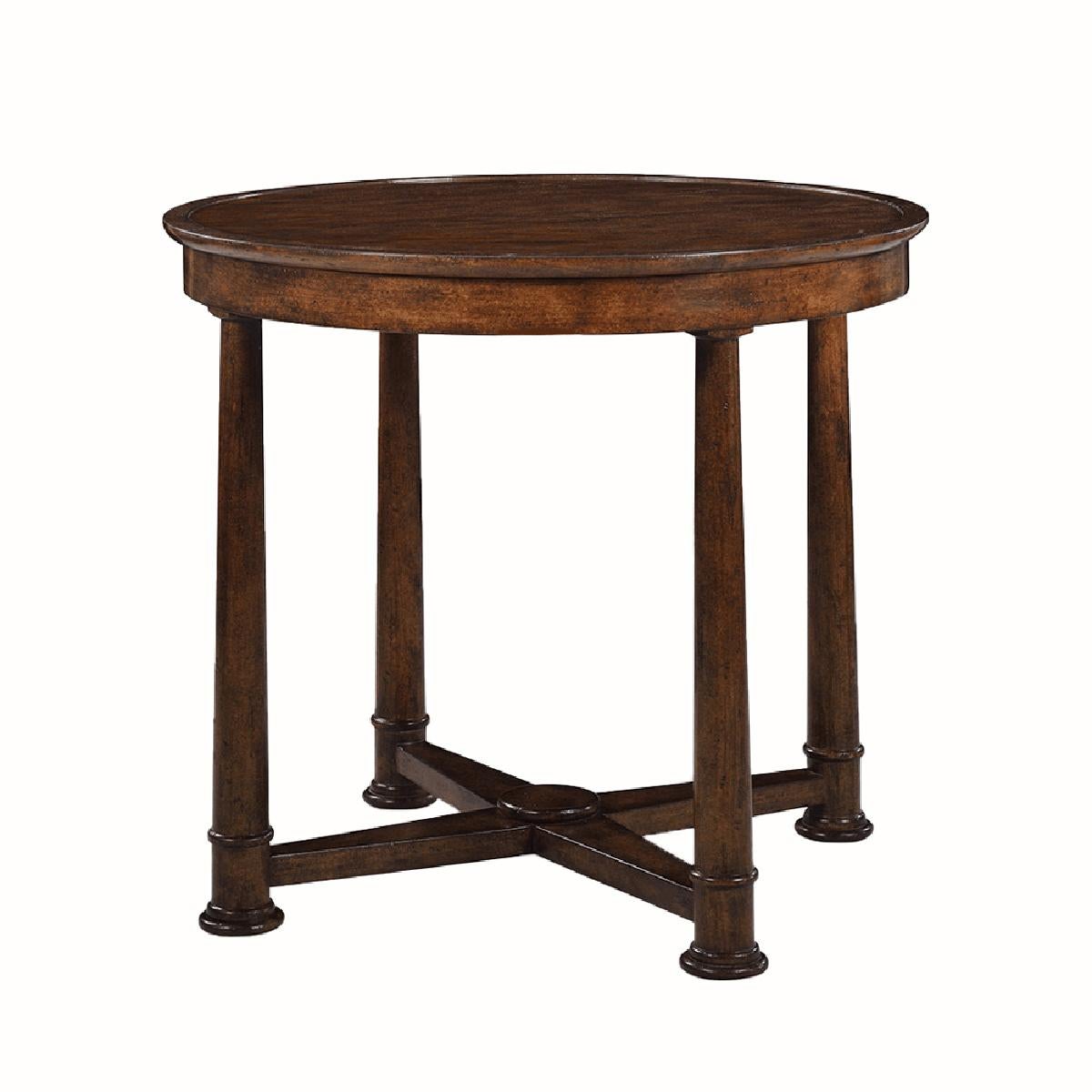 Empire Style Round Side Table, Country Finish In New Condition For Sale In Westwood, NJ