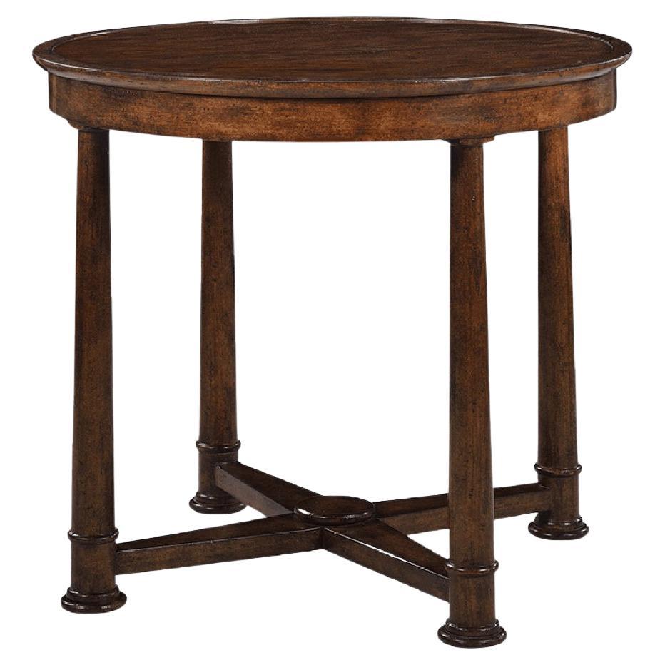 Empire Style Round Side Table, Country Finish For Sale