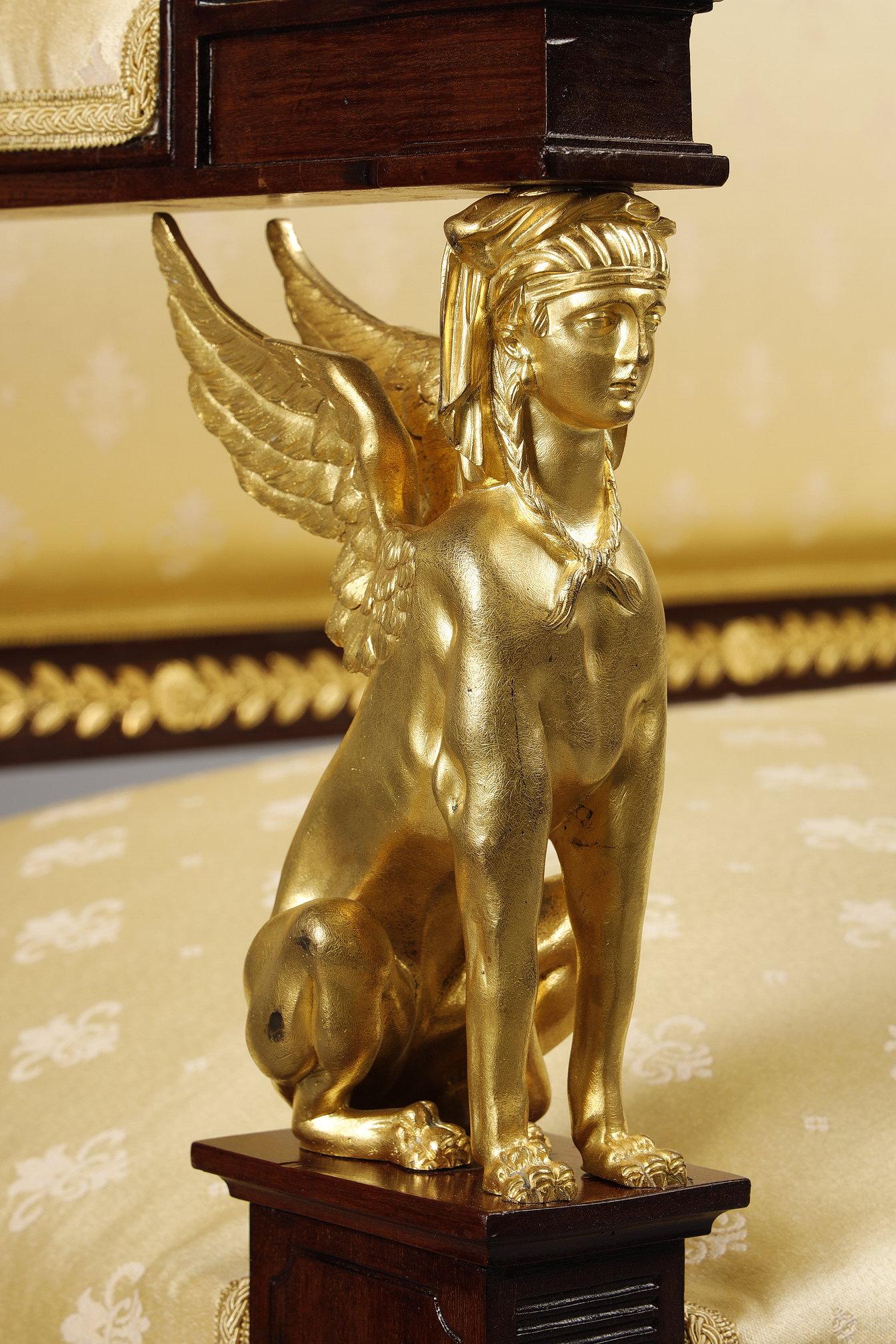 Salon de style Empire en acajou et bronzes dorés en vente 4