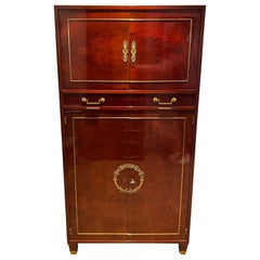 Bureau de style Empire en acajou flammé dans le style d'Aldo Tura