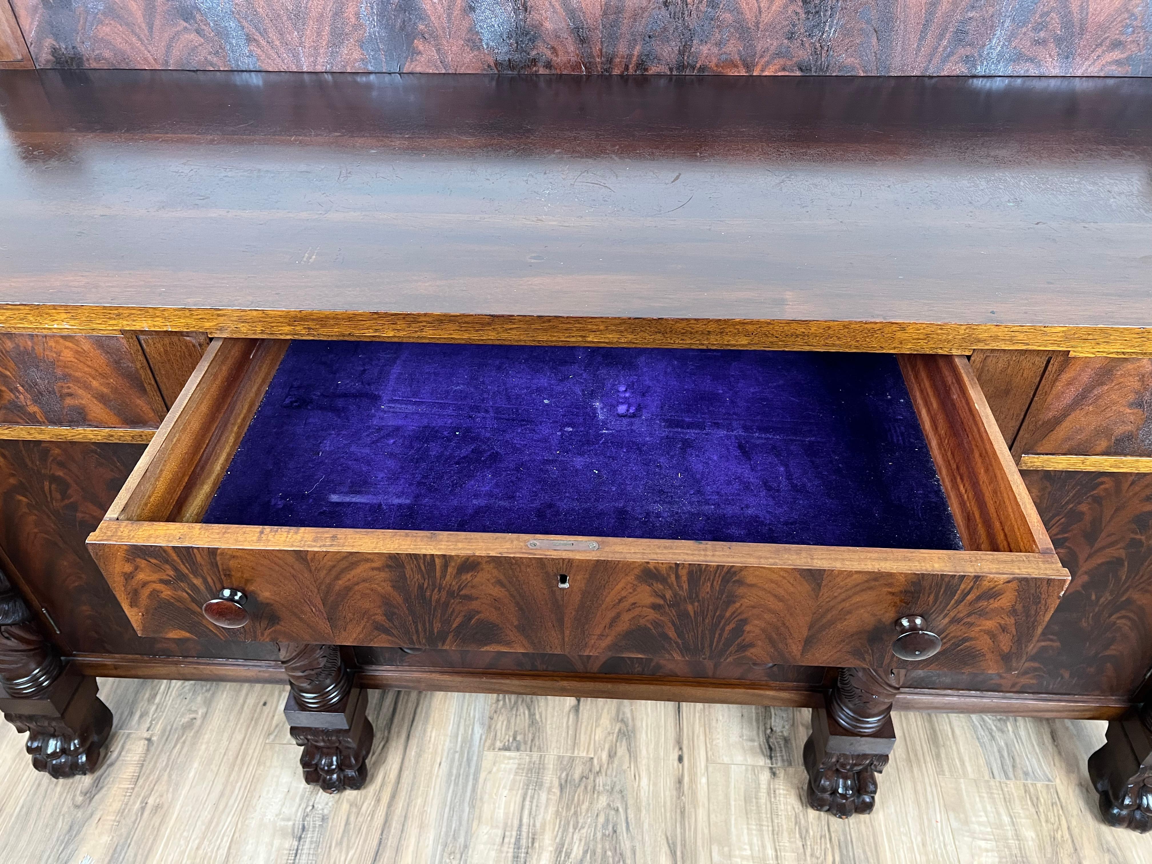 Empire Style Sideboard Purportedly From J.D. Rockefeller's Cleveland Mansion In Good Condition For Sale In Westfield, MA