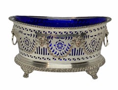 Empire Style Silver Plated Cobalt Blue Centerpiece