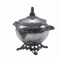 Empire Style Silver Sugar Bowl, Italy 1940s
