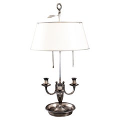 Empire Style Silvered Brass Bouillotte Lamp