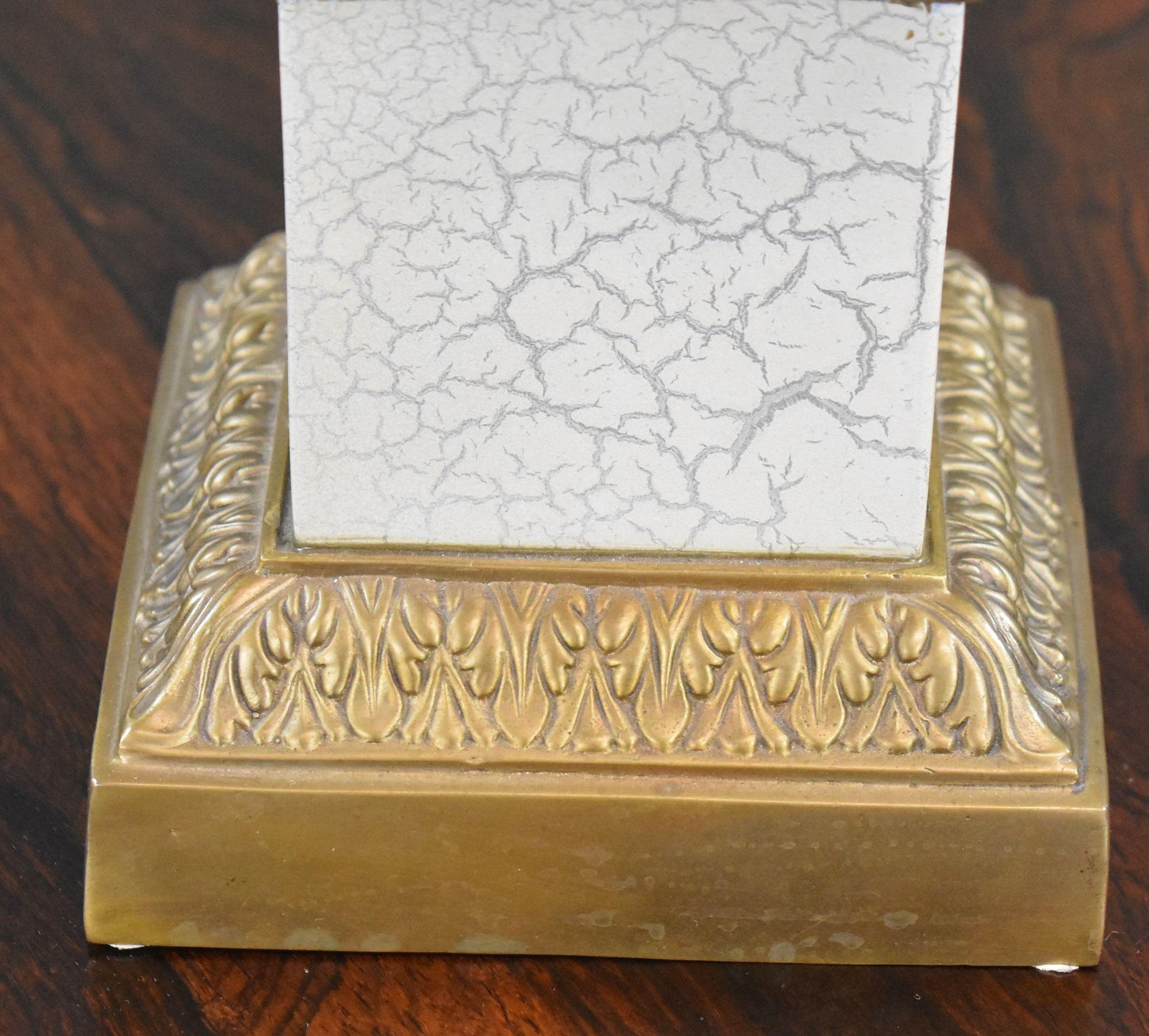 Brass Empire Style Single Lamp With Lamp Shade For Sale